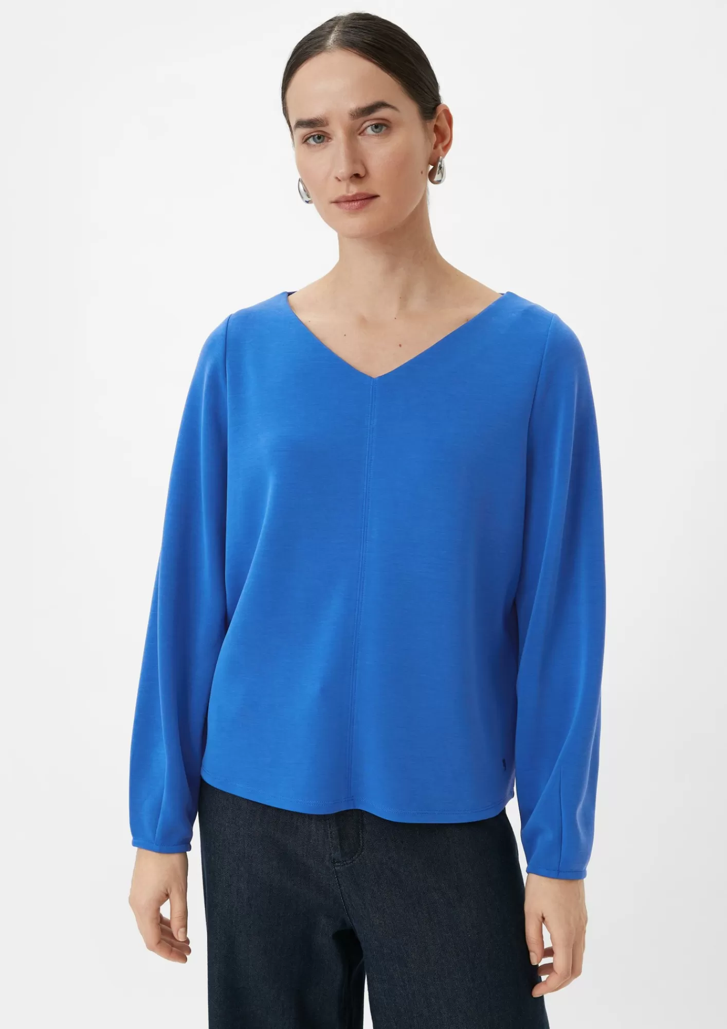 Outlet Comma Langarmshirt Aus Weichem Scuba