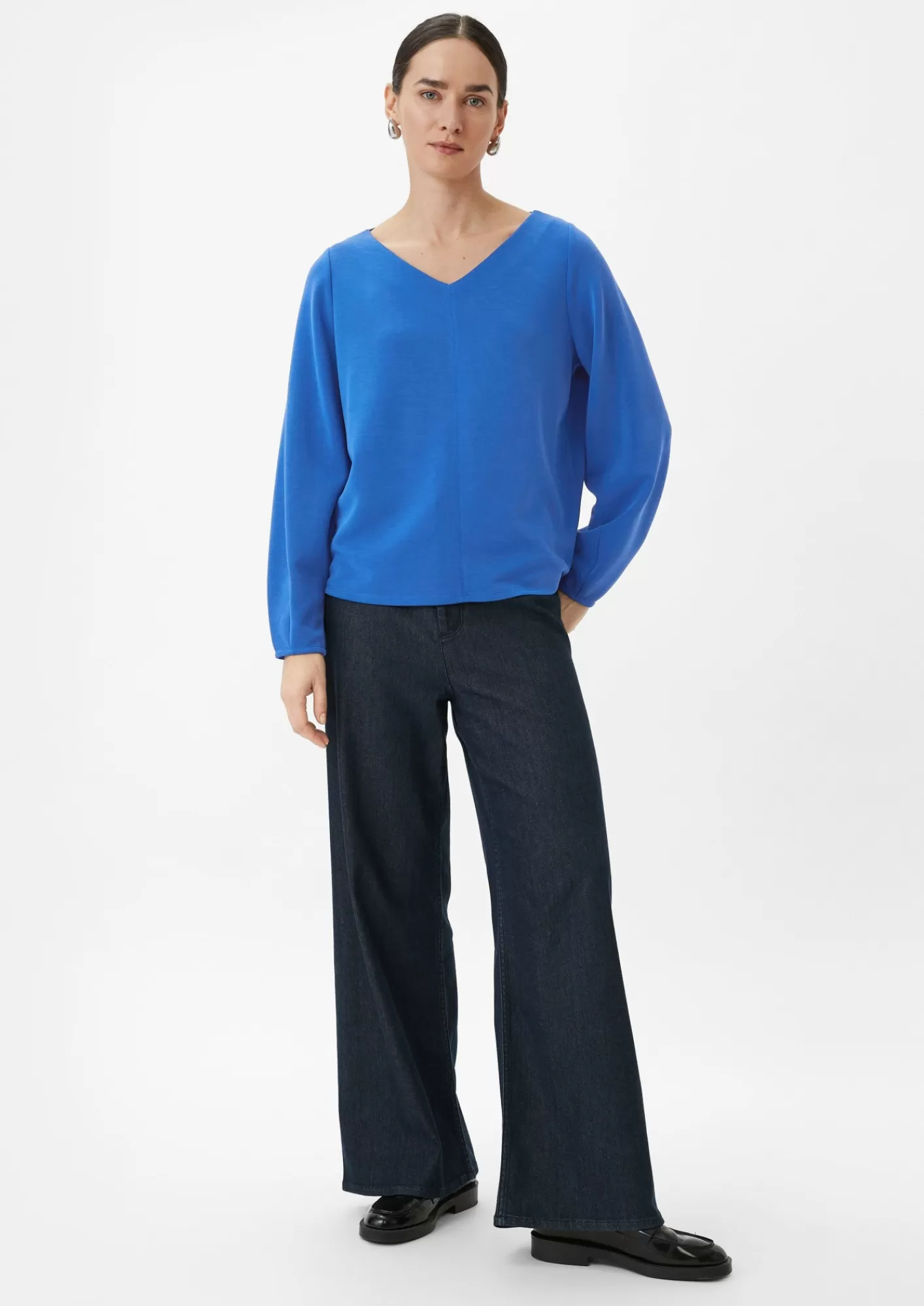 Outlet Comma Langarmshirt Aus Weichem Scuba