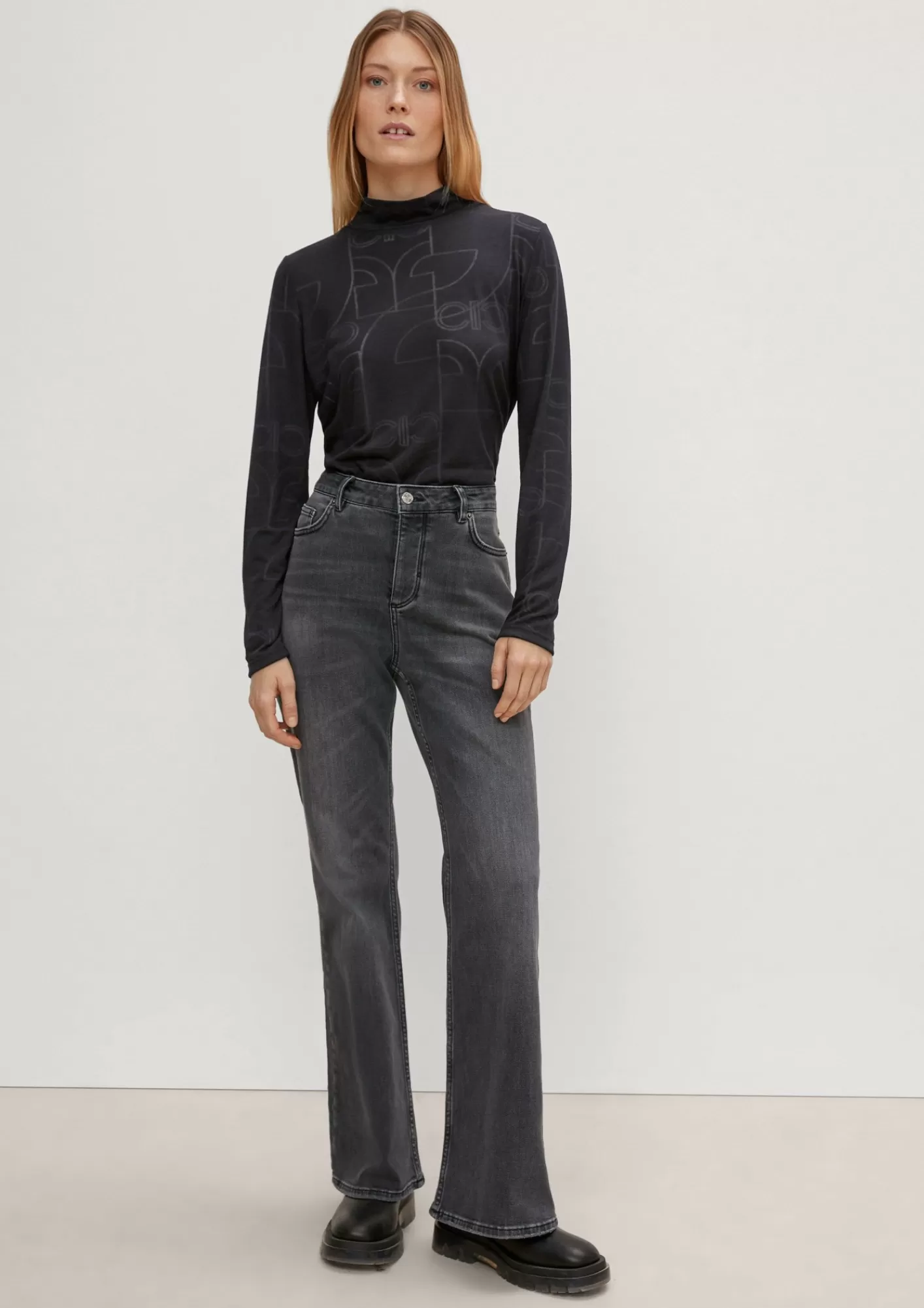 Flash Sale Comma Langarmshirt Mit Ausbrennermuster