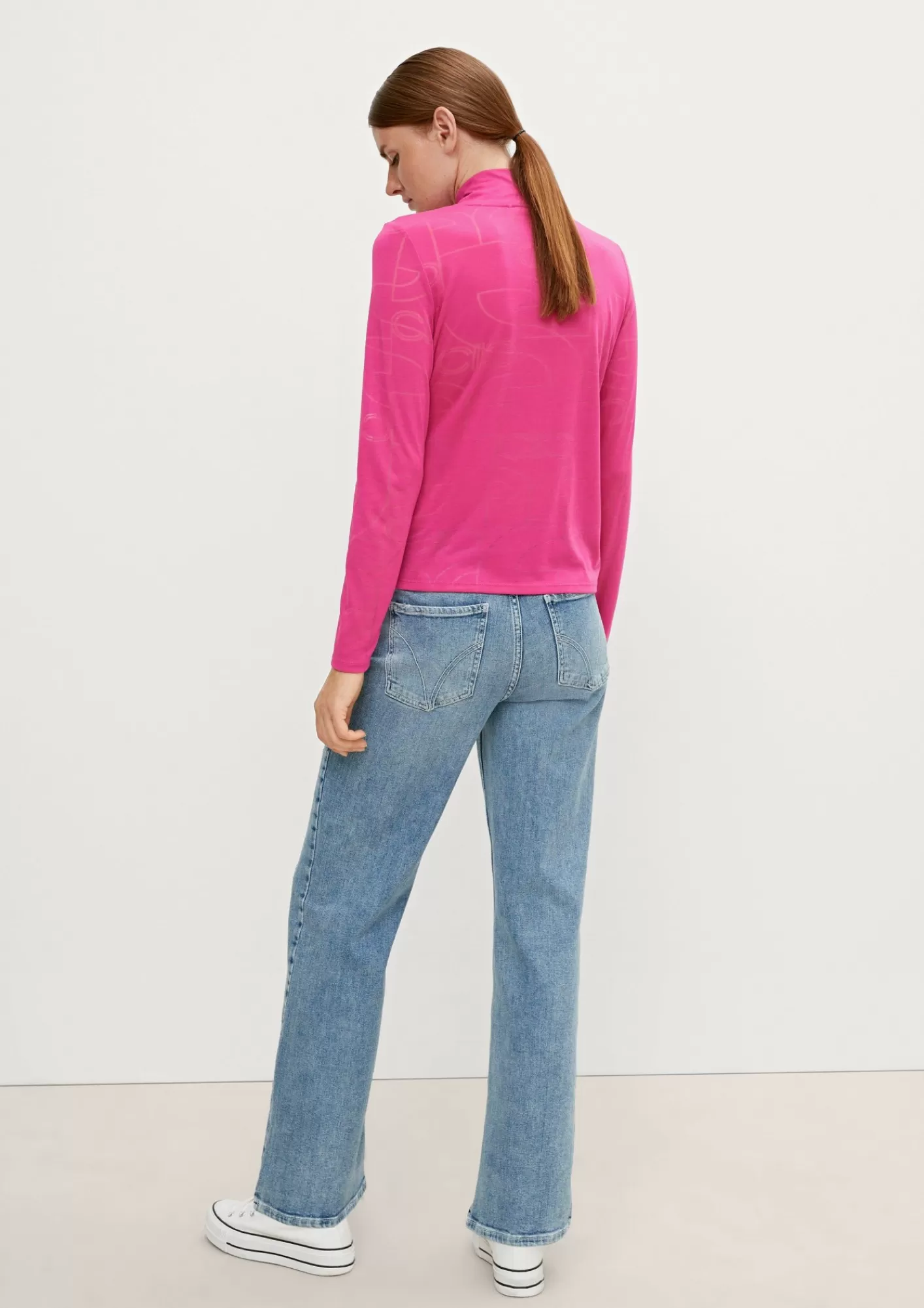 Clearance Comma Langarmshirt Mit Ausbrennermuster