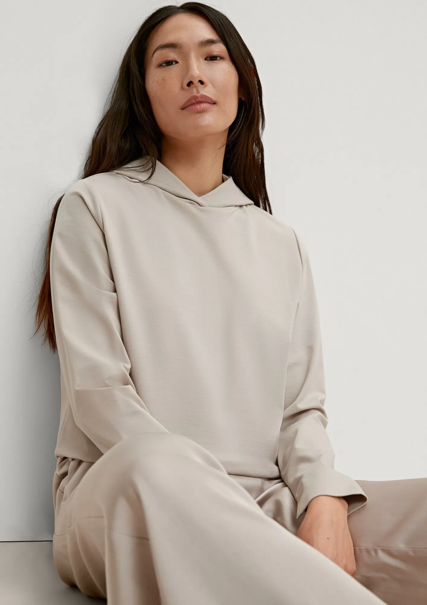 Online Comma Langarmshirt Mit Kapuze