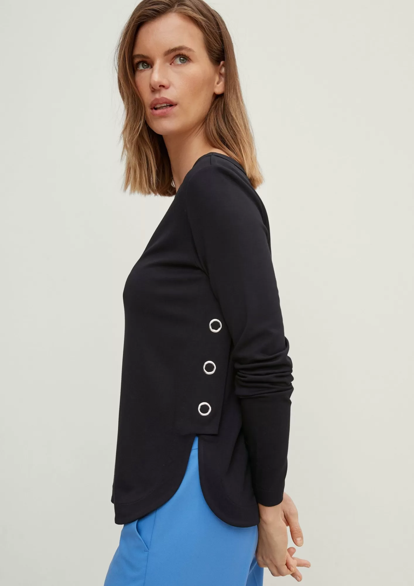 Clearance Comma Langarmshirt Mit Knopfen