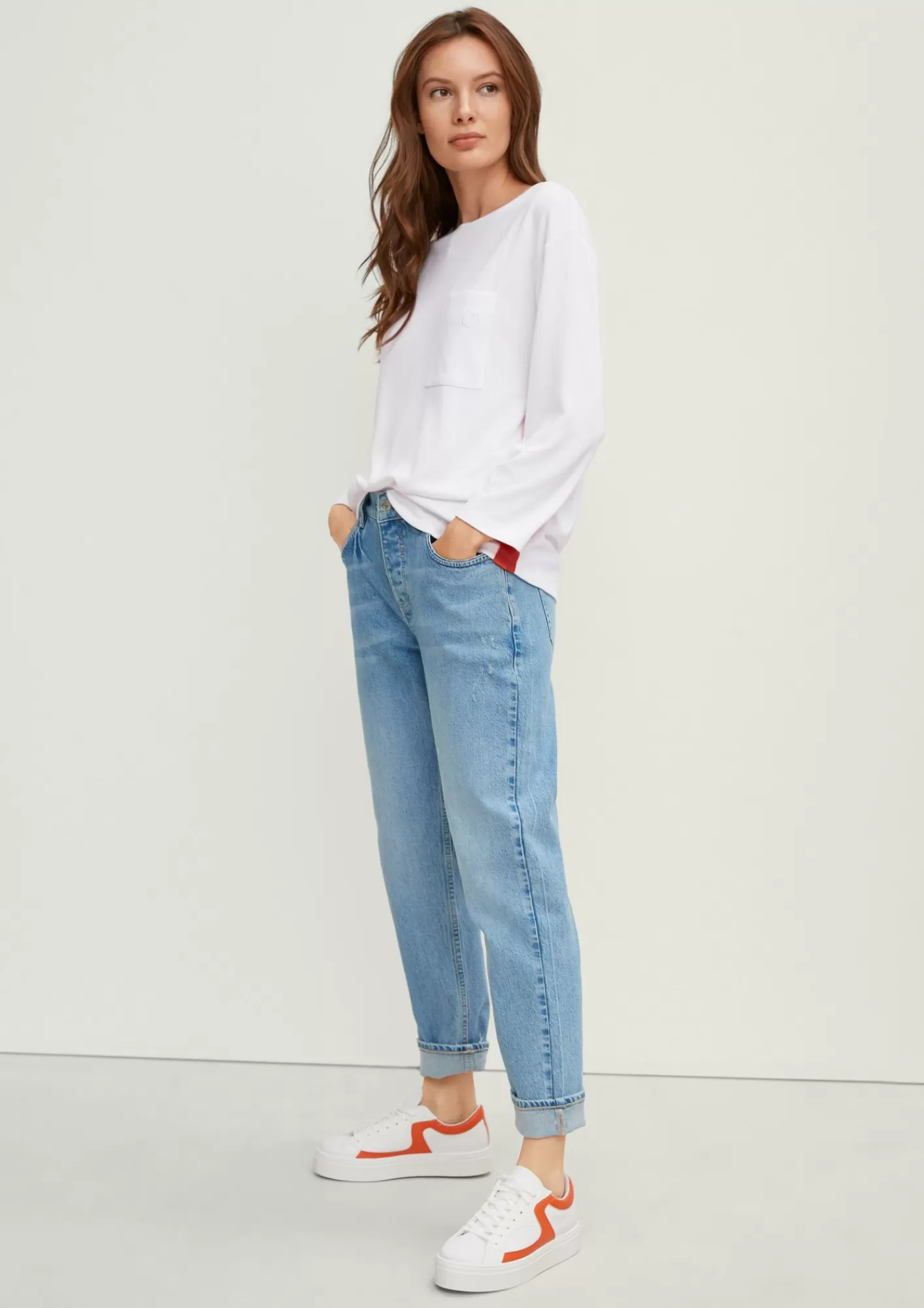 Sale Comma Langarmshirt Mit Tape-Besatz