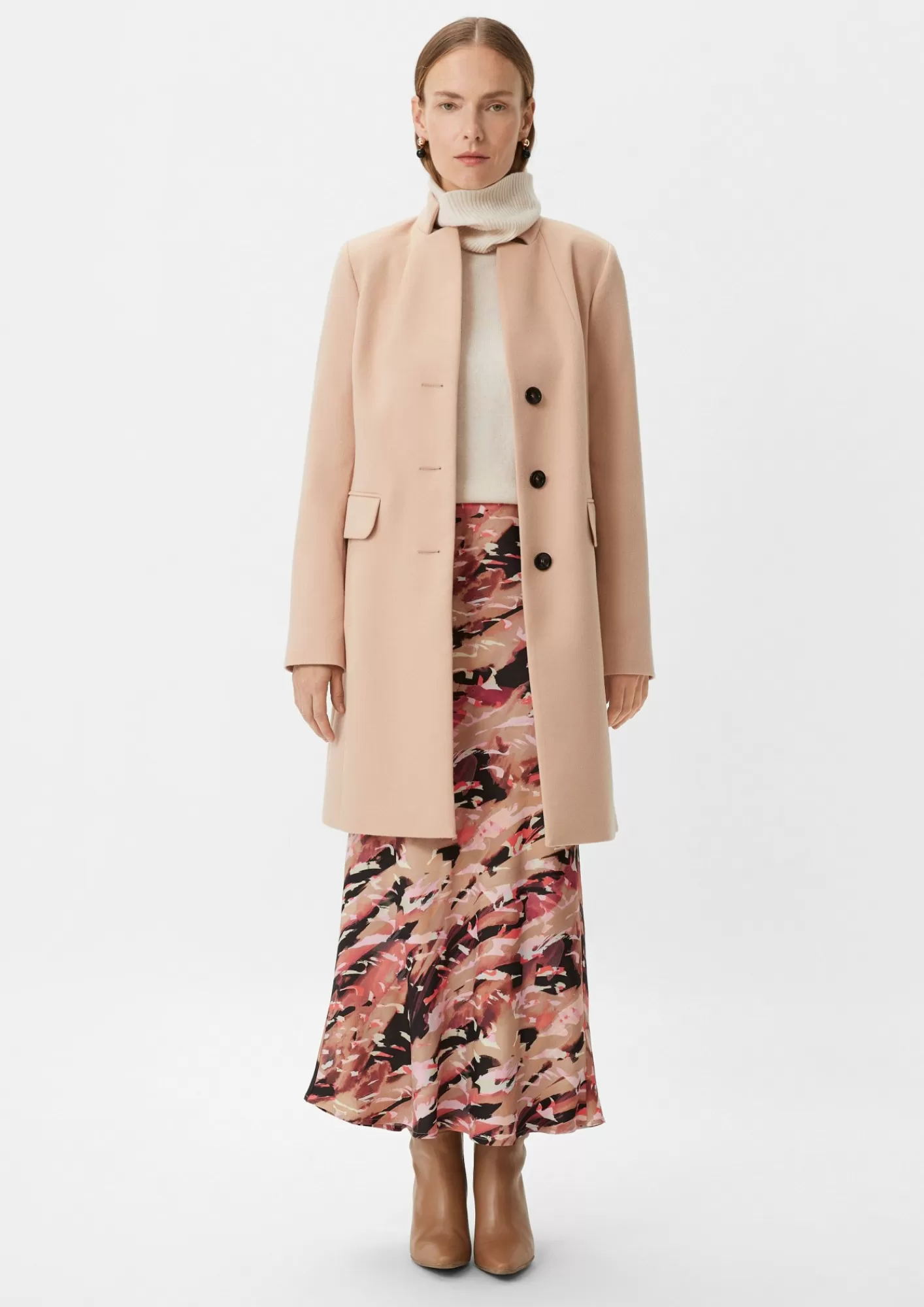 Fashion Comma Langer Satinrock Aus Viskosemix