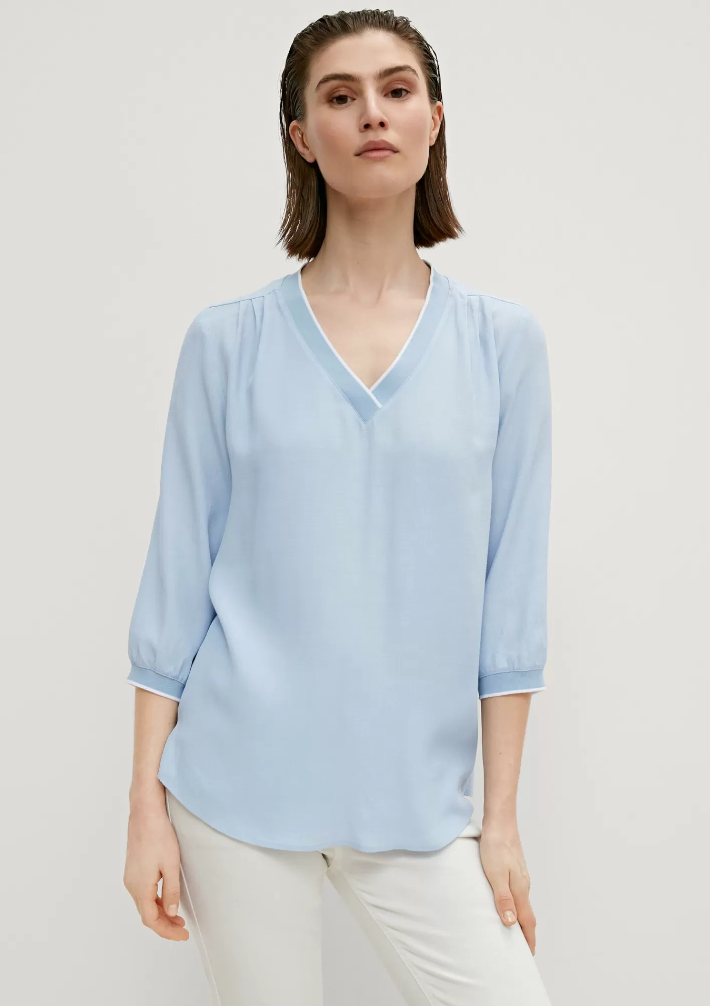 Cheap Comma Leichte Bluse Mit V-Neck