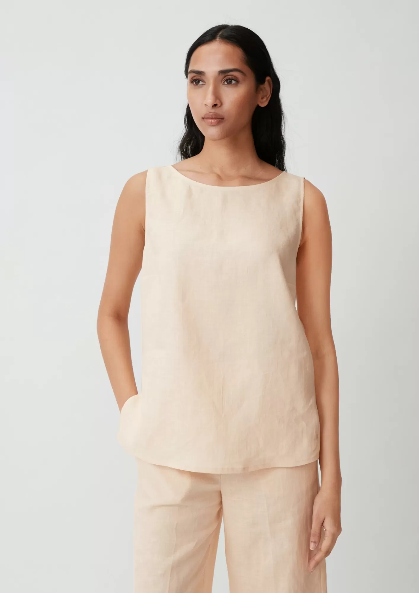 Outlet Comma Leinenbluse Mit Ruckenausschnitt