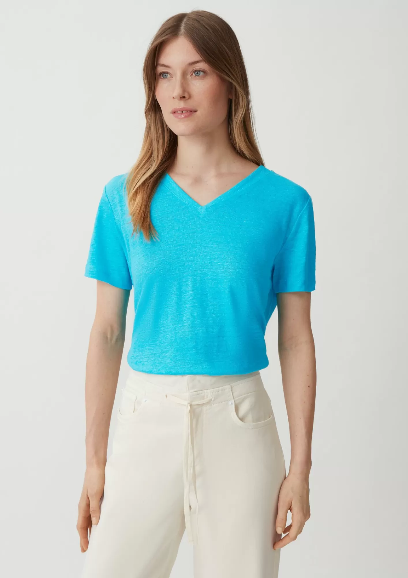Store Comma Leinenshirt Mit V-Ausschnitt