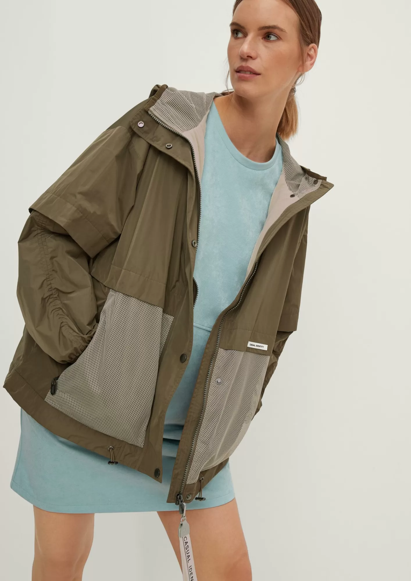 Online Comma Lockerer Blouson Mit Mesh-Details