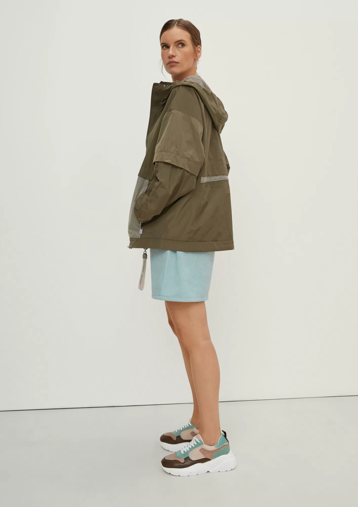 Online Comma Lockerer Blouson Mit Mesh-Details
