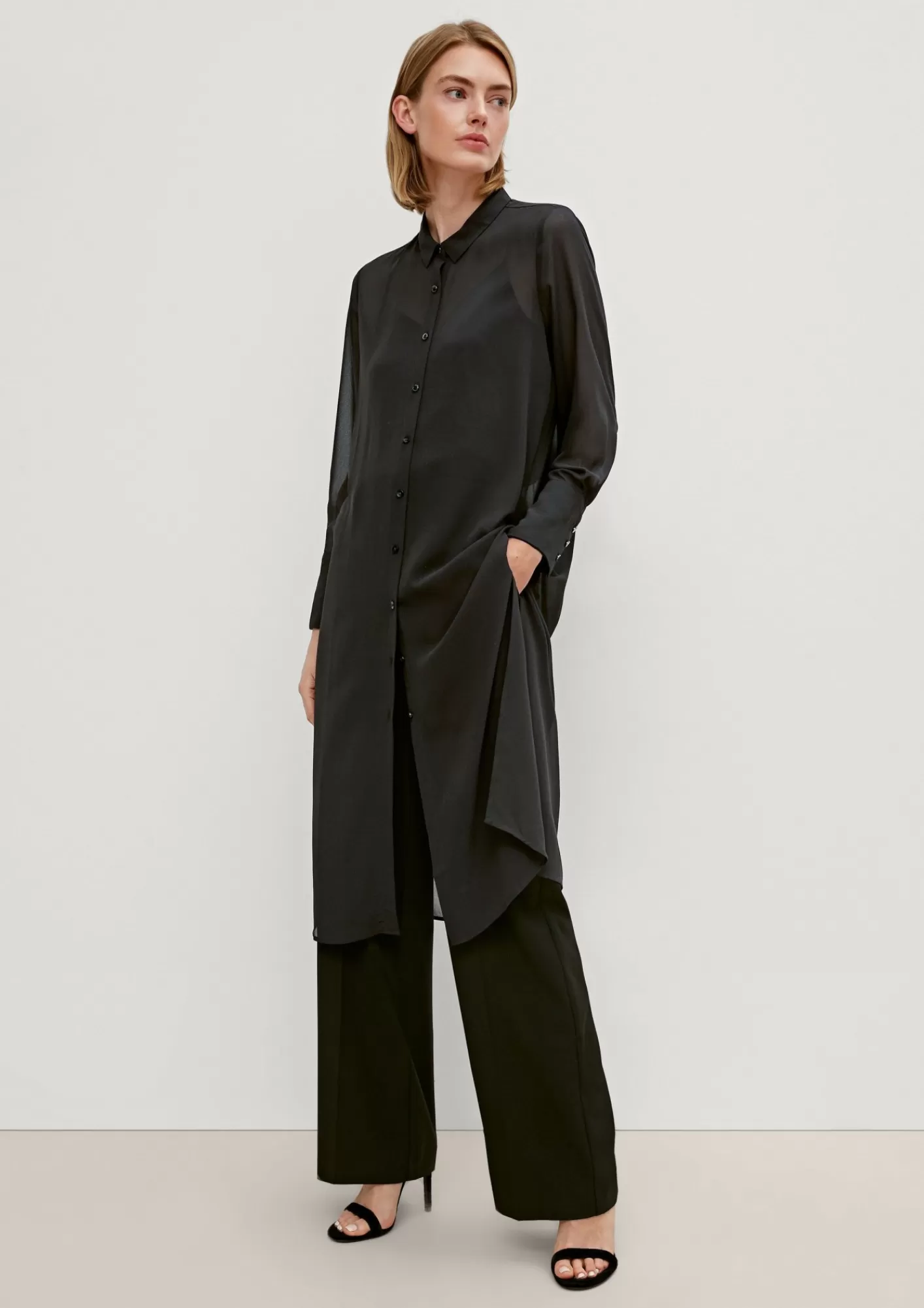 Cheap Comma Longbluse Aus Chiffon
