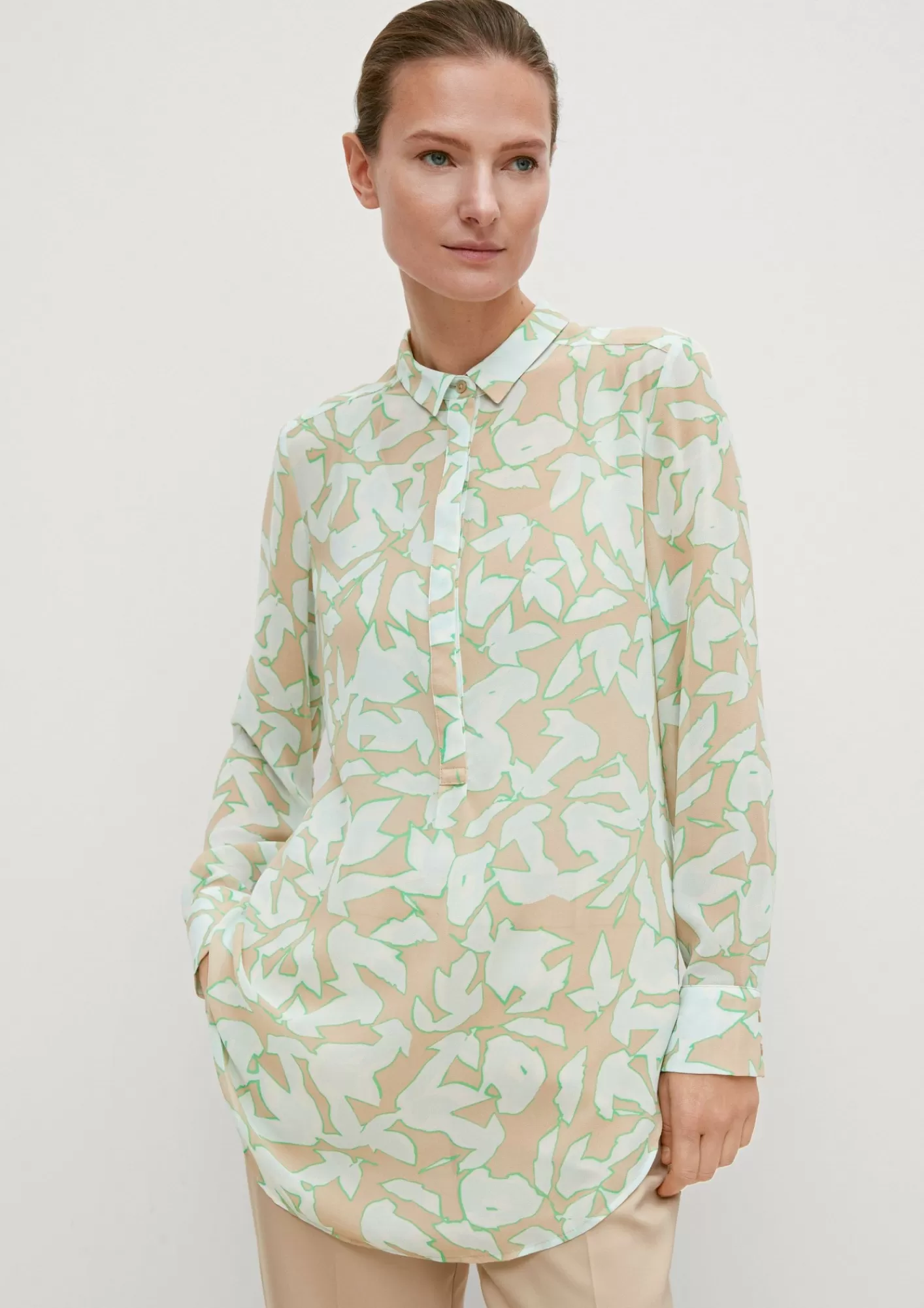 Cheap Comma Longbluse Aus Chiffon