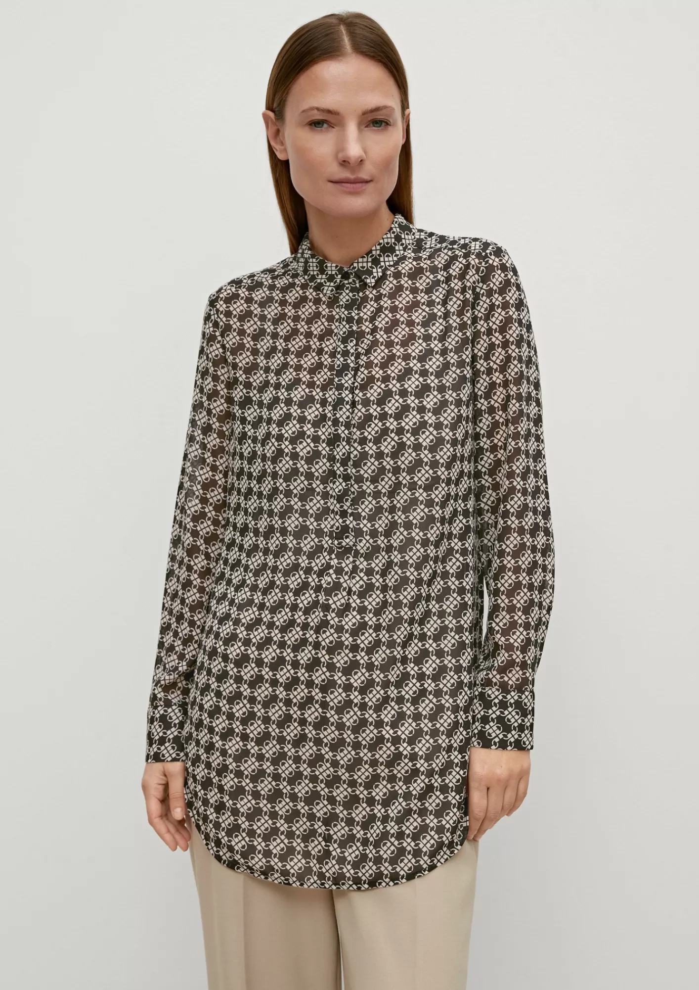 New Comma Longbluse Aus Chiffon