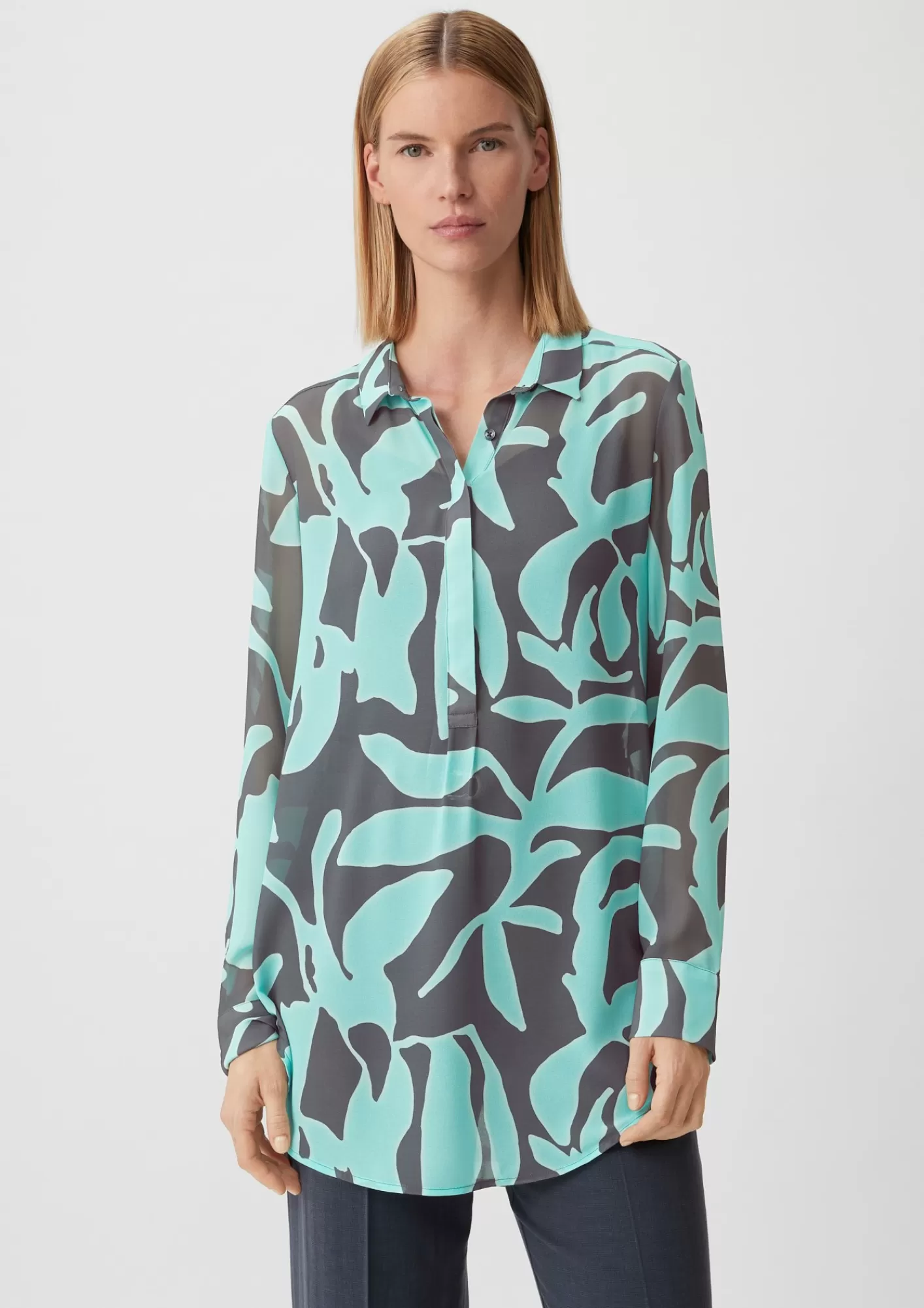Cheap Comma Longbluse Aus Chiffon