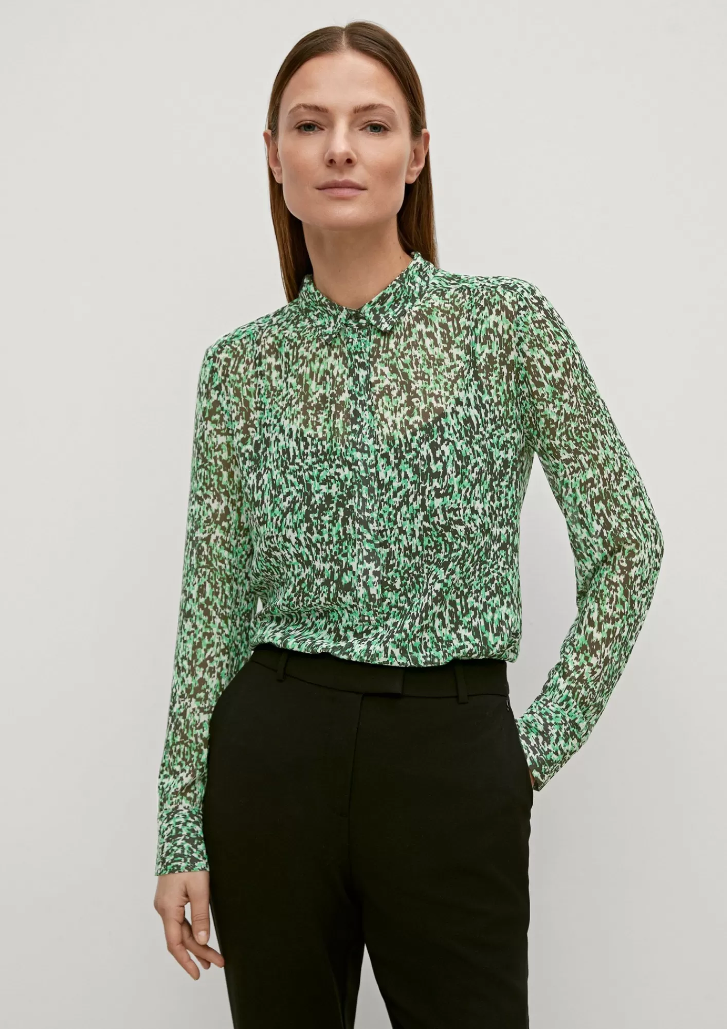 Shop Comma Longbluse Aus Chiffon