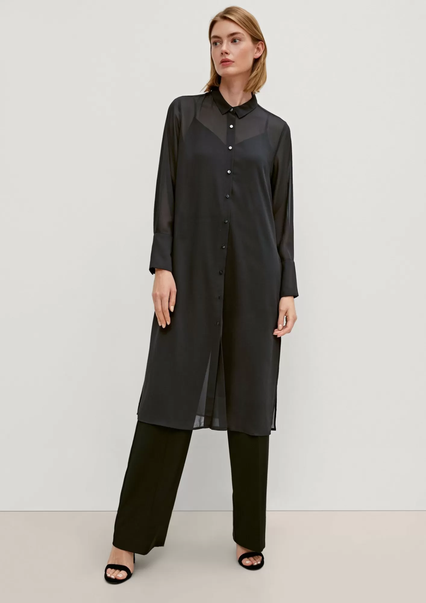 Cheap Comma Longbluse Aus Chiffon