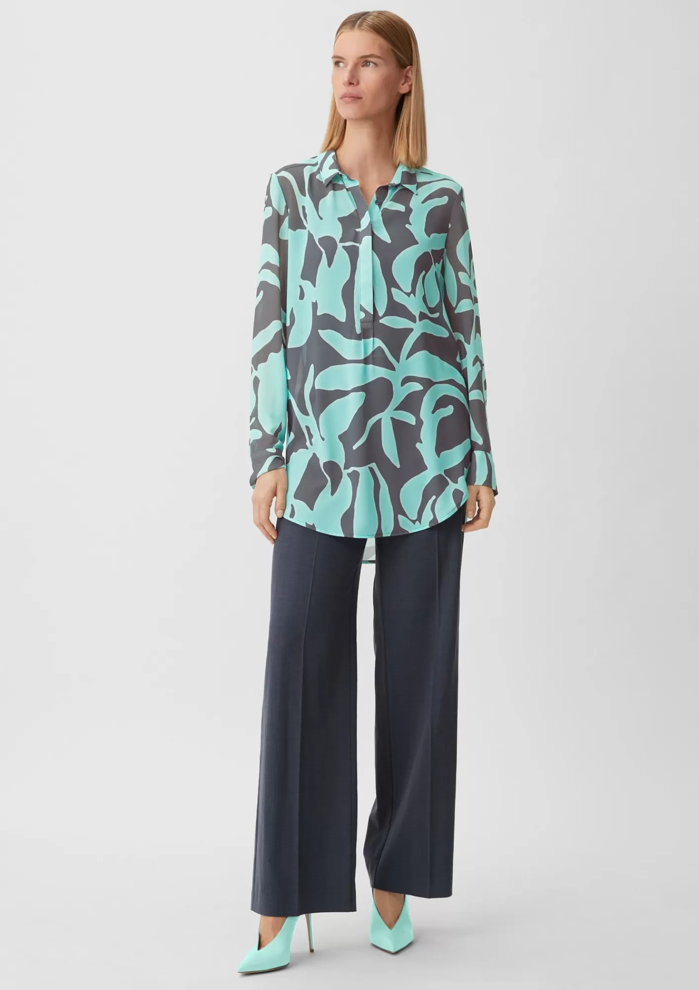 Cheap Comma Longbluse Aus Chiffon
