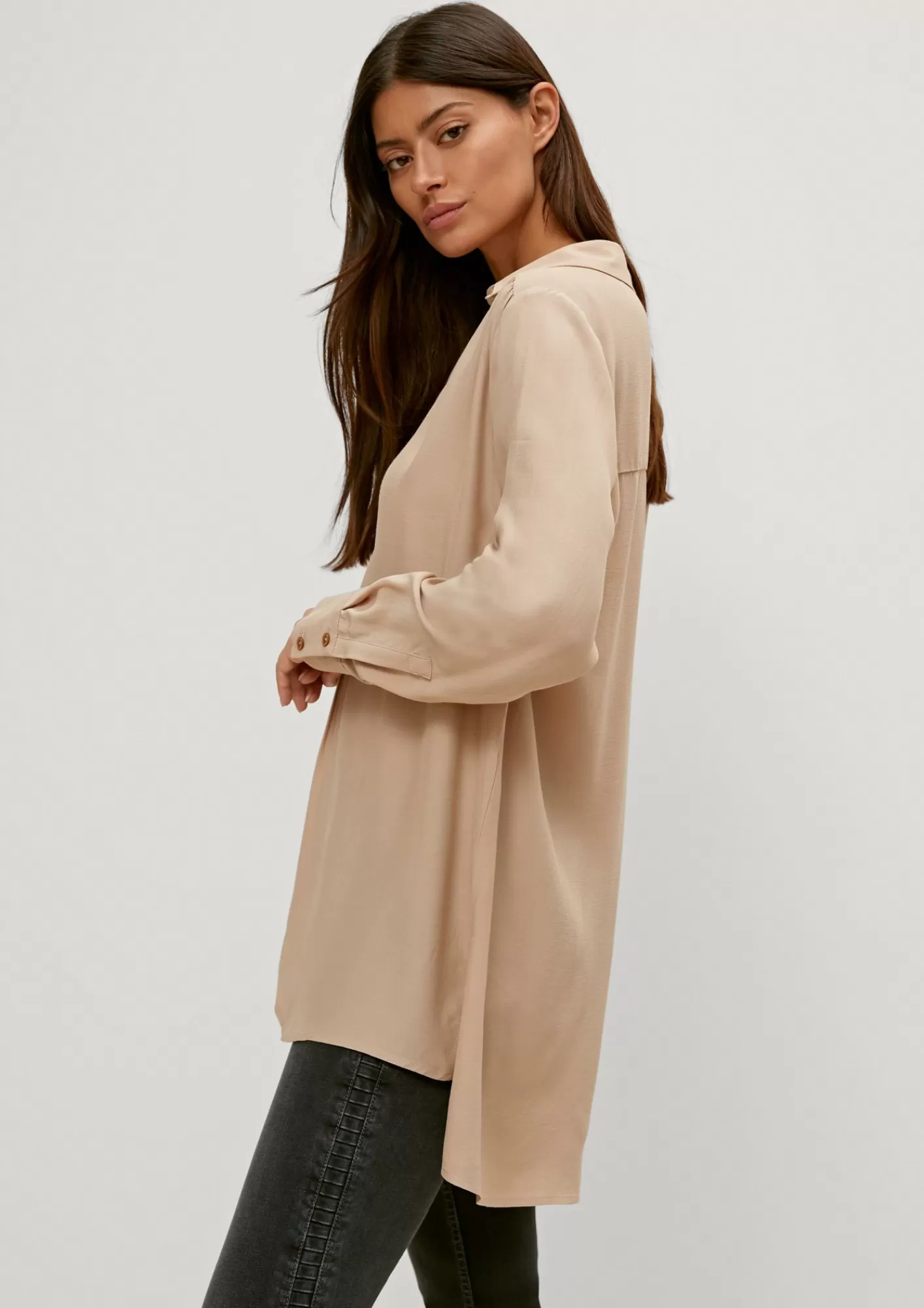 Outlet Comma Longbluse Aus Viskose