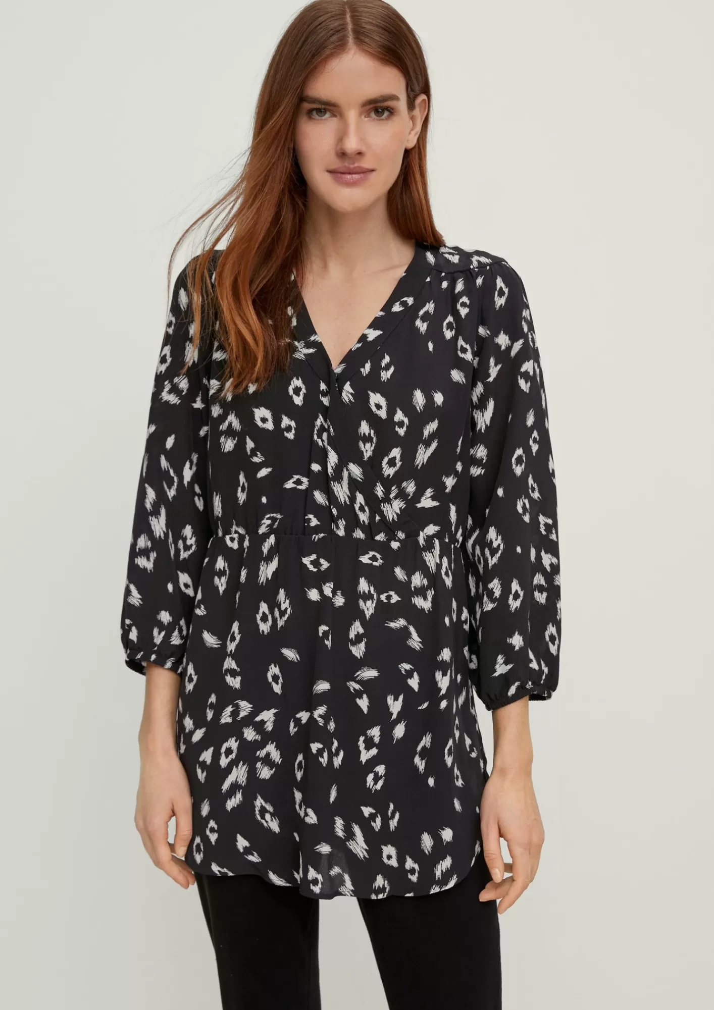 Store Comma Longbluse In Wickeloptik