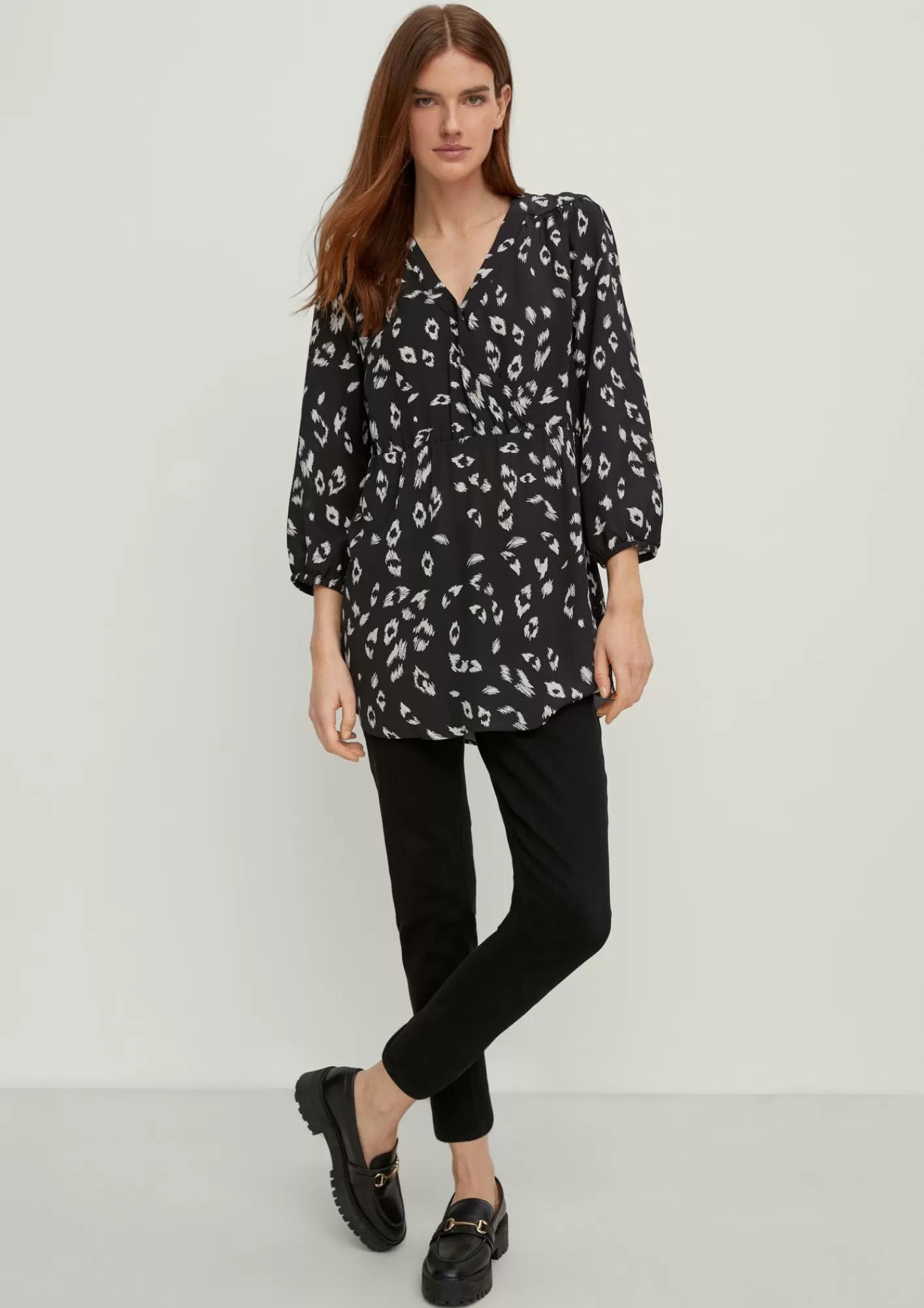 Store Comma Longbluse In Wickeloptik
