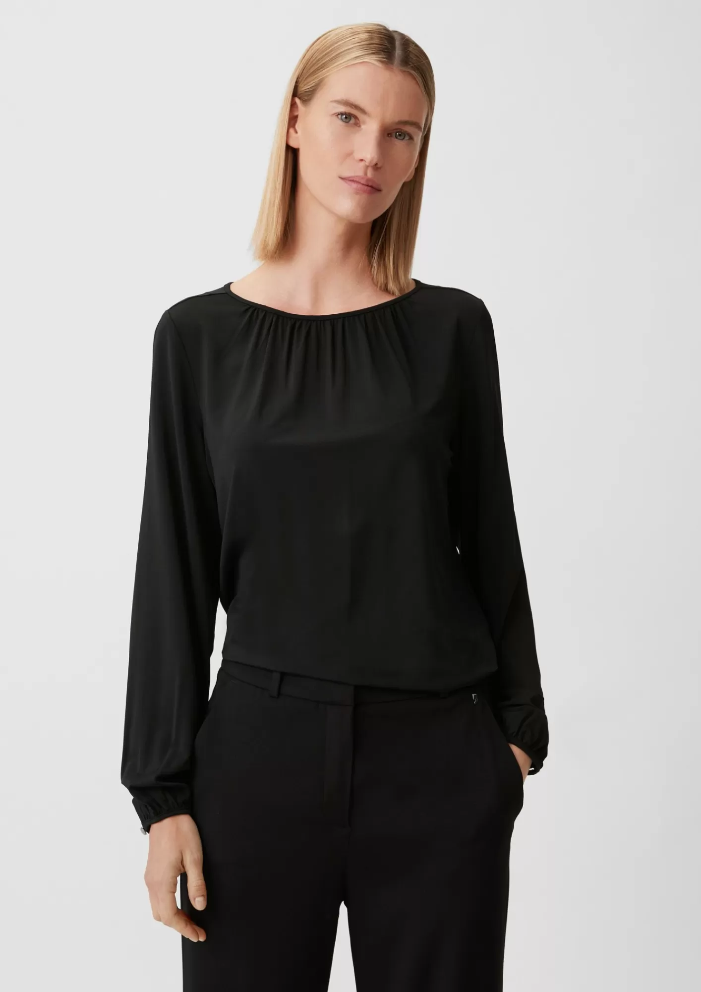 Fashion Comma Longsleeve Aus Viskosestretch