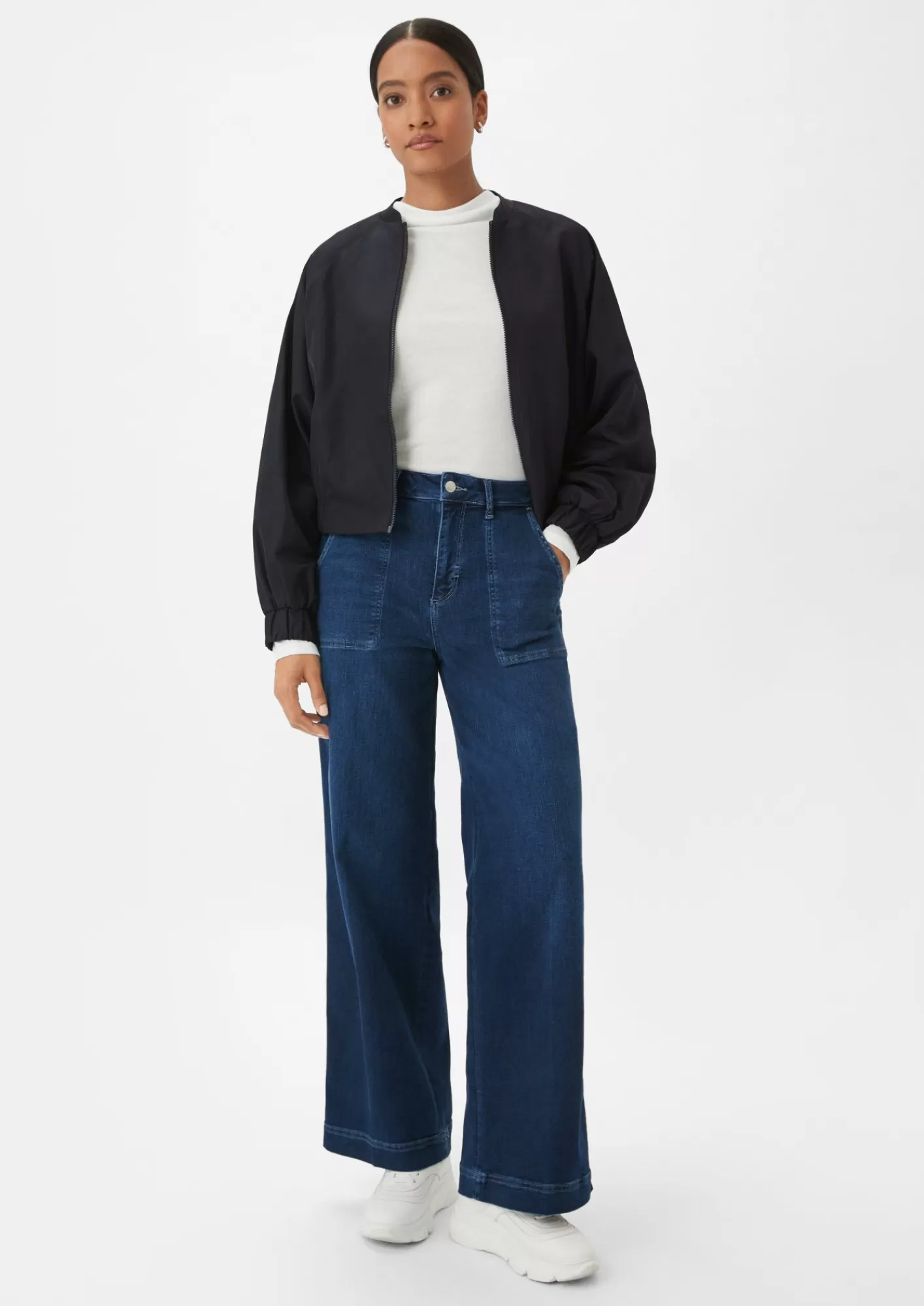 Cheap Comma Longsleeve Mit Drapiertem Ausschnitt