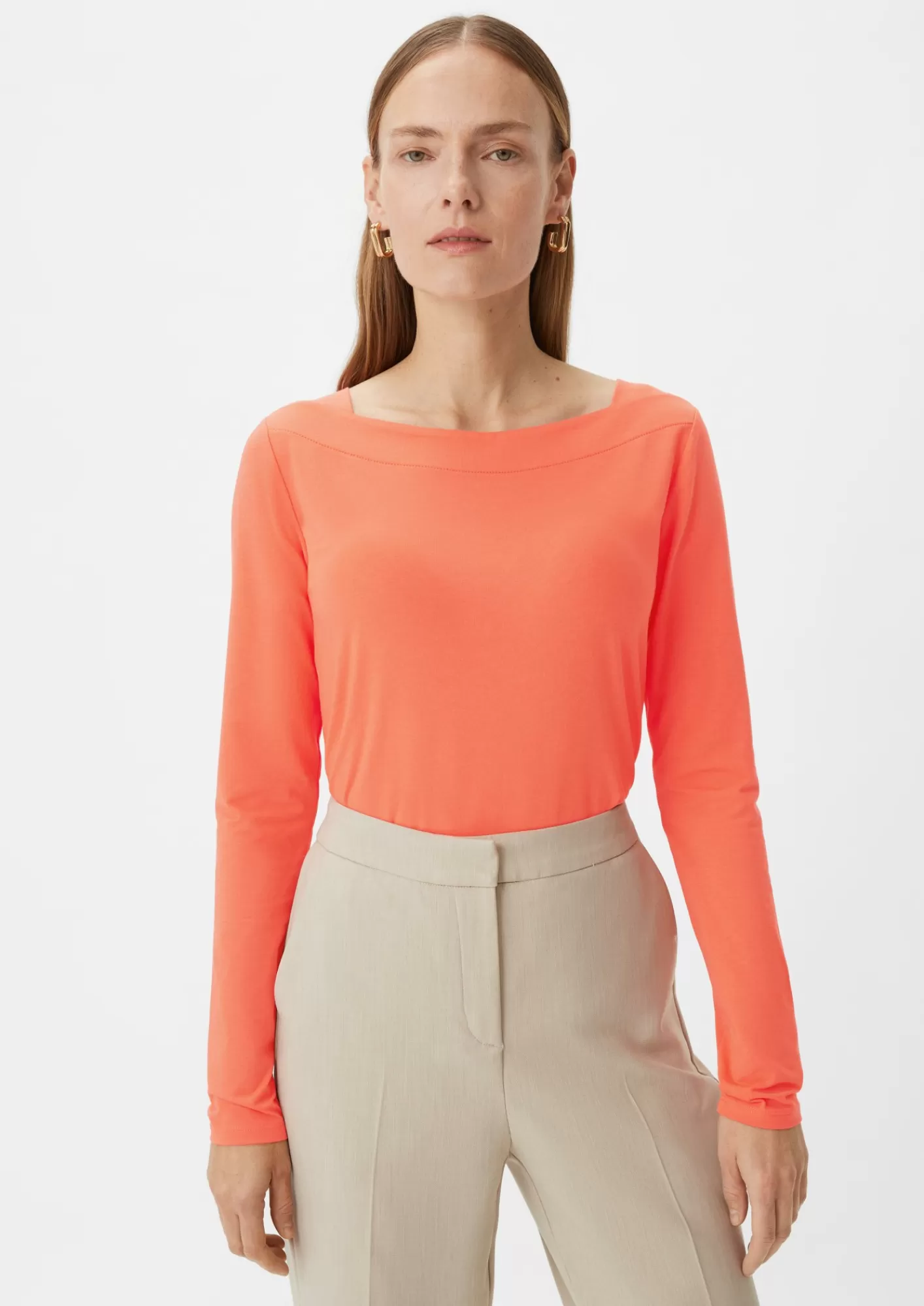 Best Sale Comma Longsleeve Mit Eckigem Ausschnitt