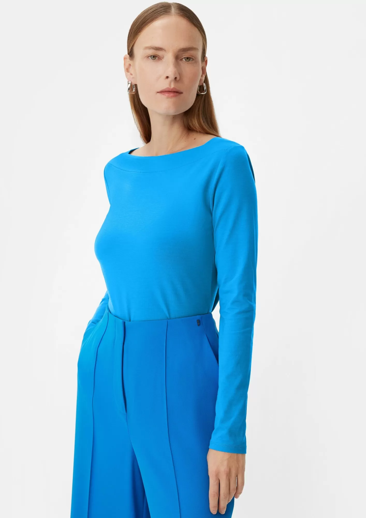 Clearance Comma Longsleeve Mit Eckigem Ausschnitt