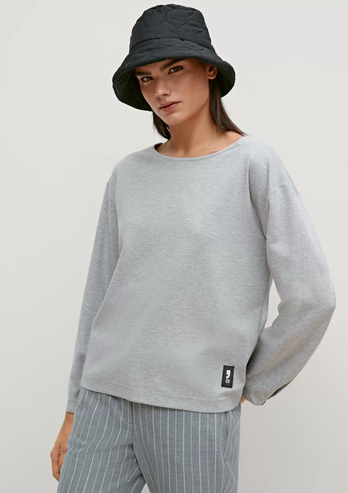 Discount Comma Longsleeve Mit Label-Patch