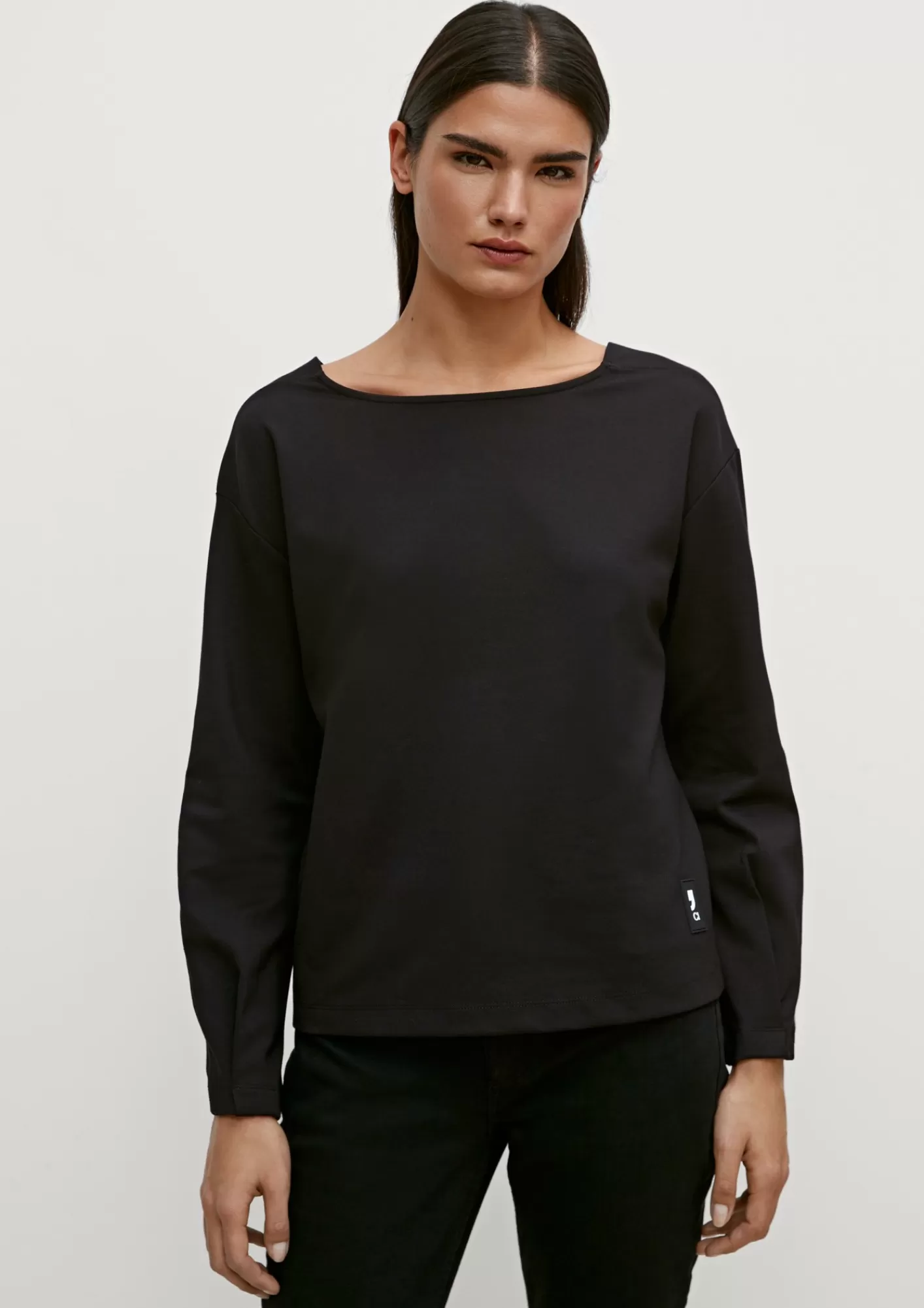 Hot Comma Longsleeve Mit Label-Patch