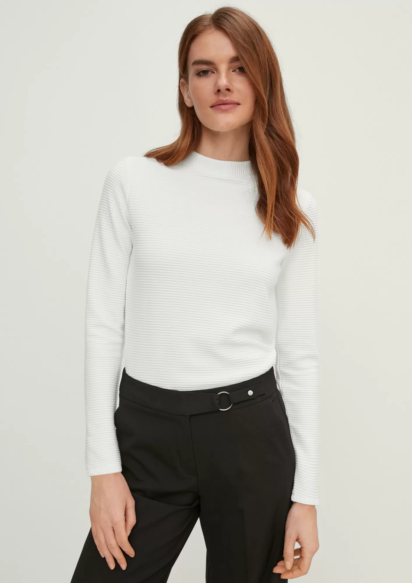Discount Comma Longsleeve Mit Rippstruktur