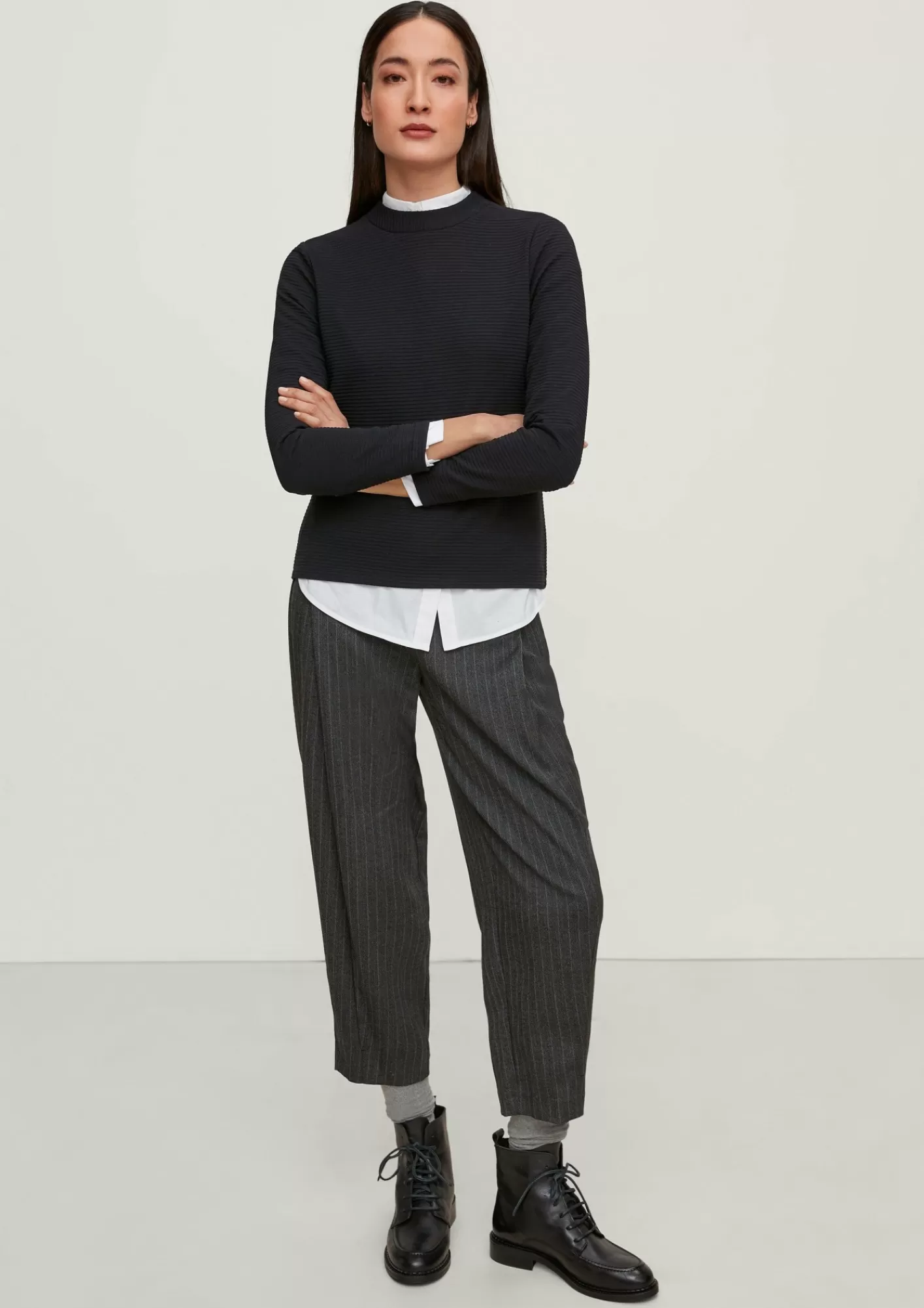 Sale Comma Longsleeve Mit Rippstruktur