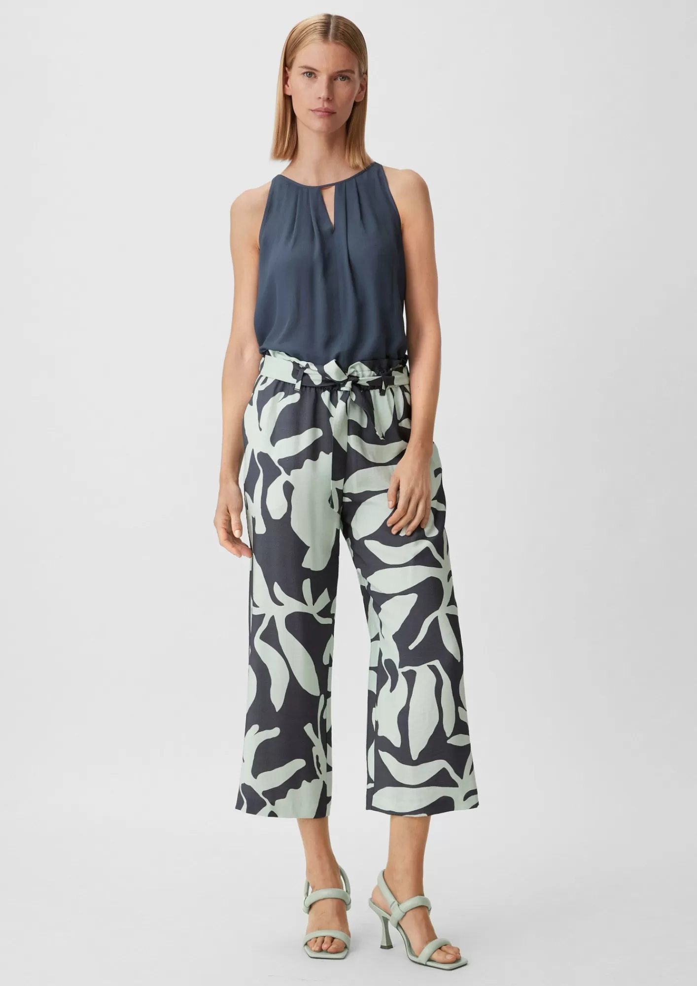 Fashion Comma Loose: Hose Mit Allover-Print