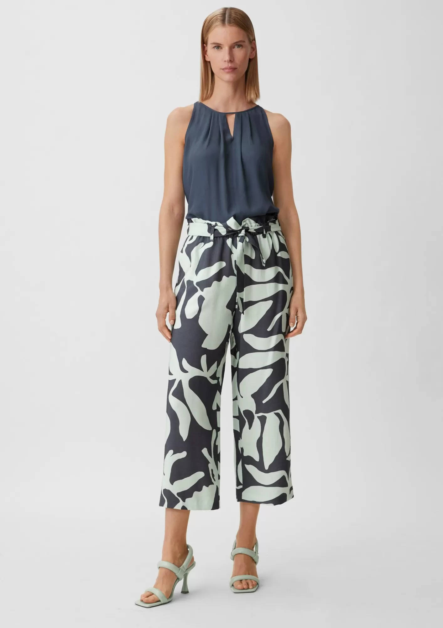 Fashion Comma Loose: Hose Mit Allover-Print