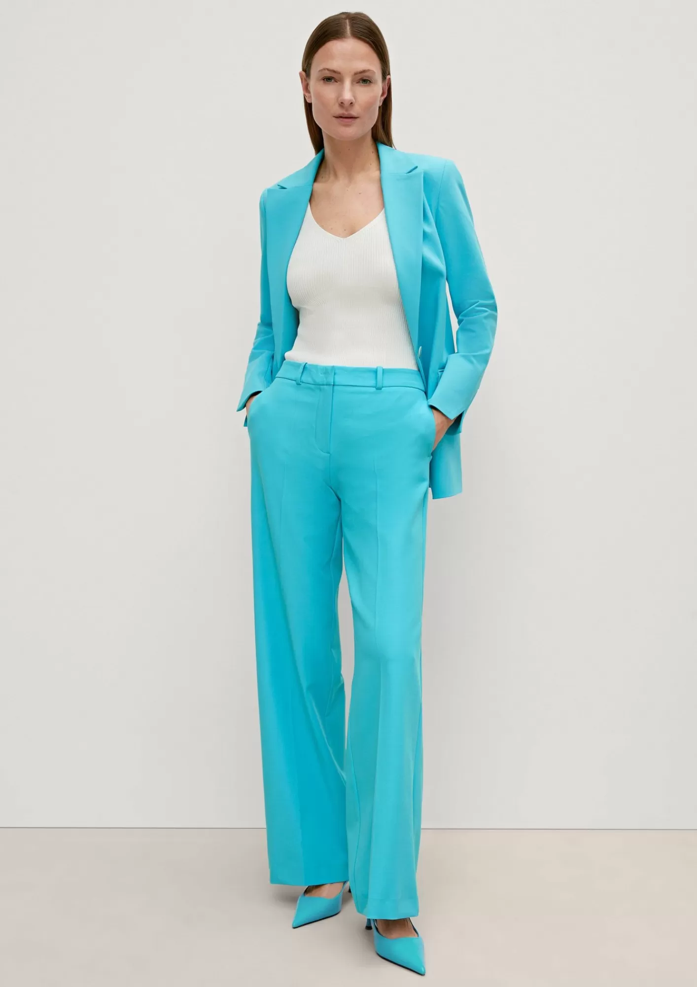 Fashion Comma Loose: Hose Mit High Rise-Bund