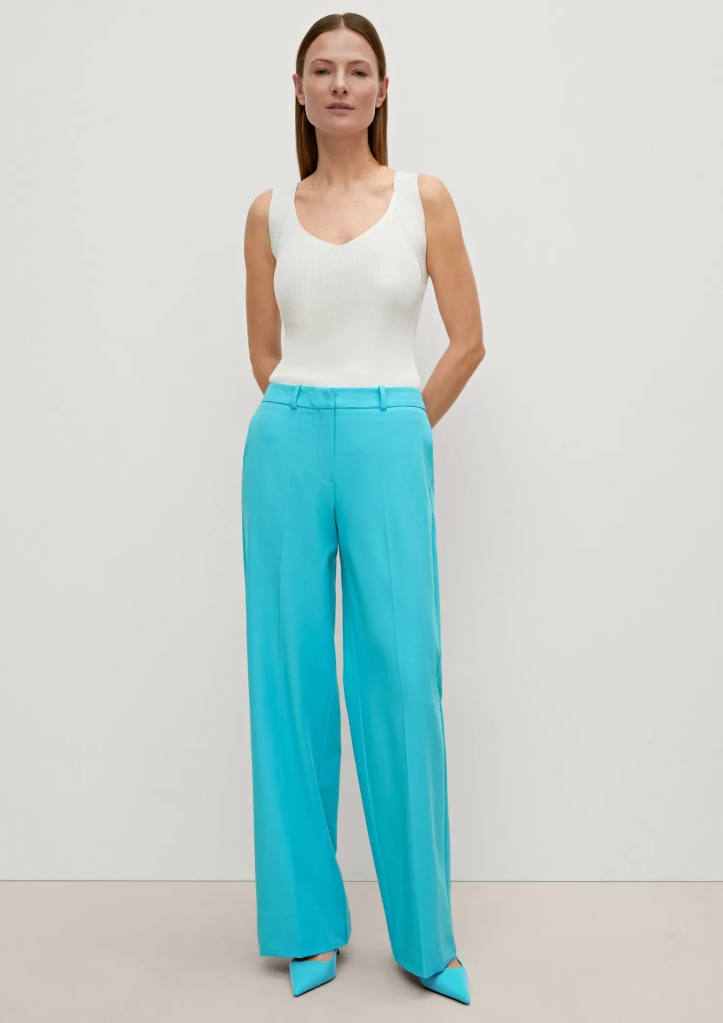 Fashion Comma Loose: Hose Mit High Rise-Bund