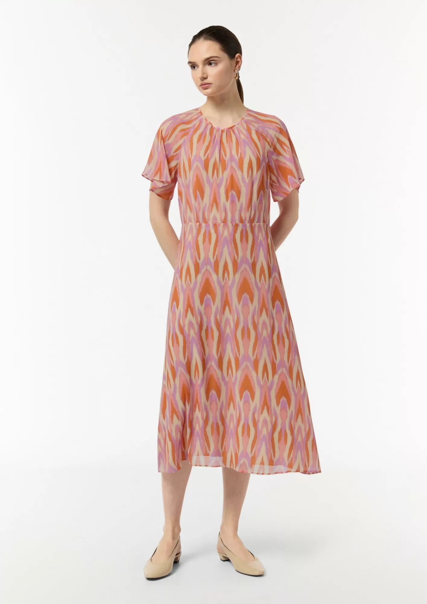 Store Comma Maxi-Kleid Aus Chiffon