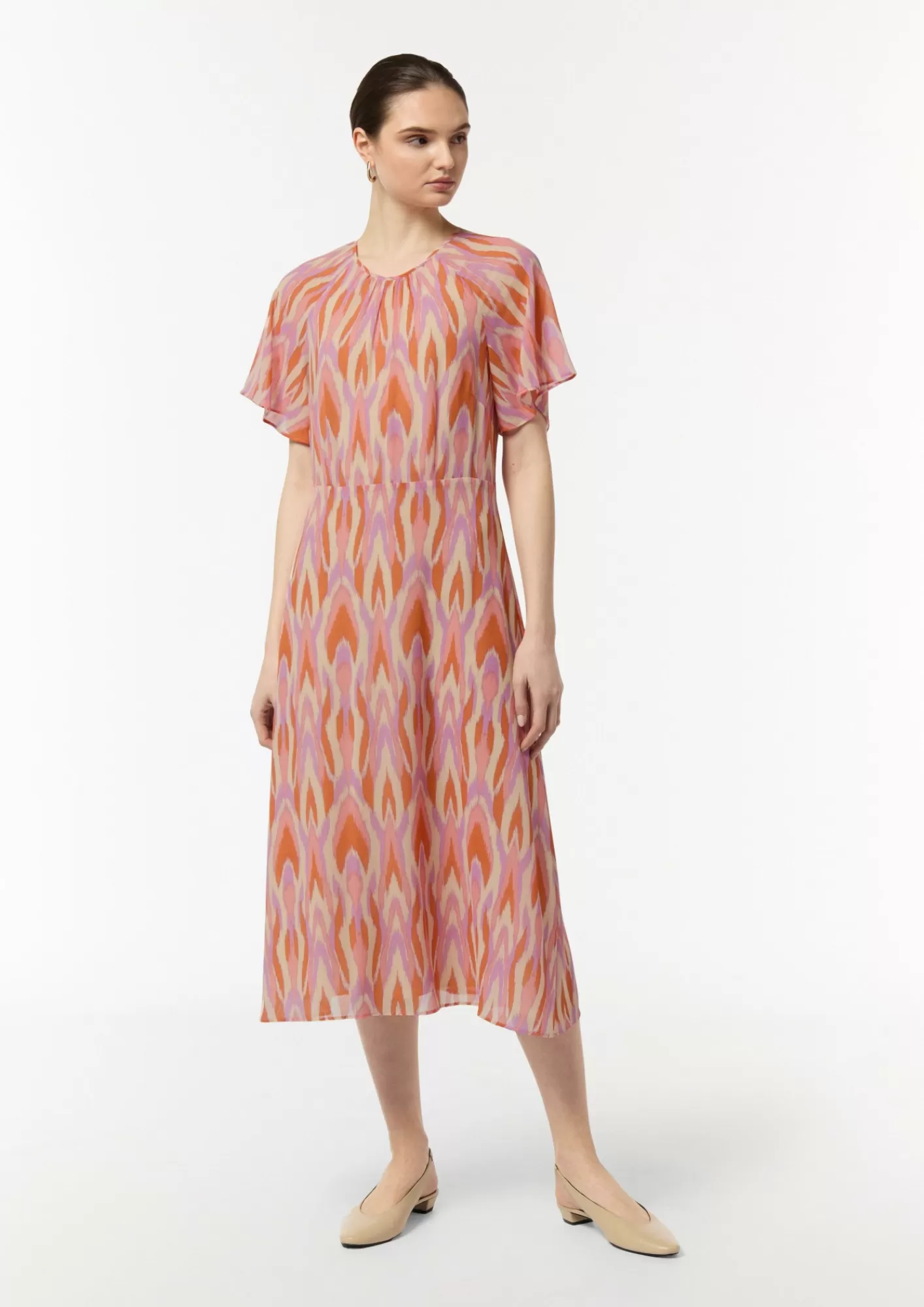 Store Comma Maxi-Kleid Aus Chiffon