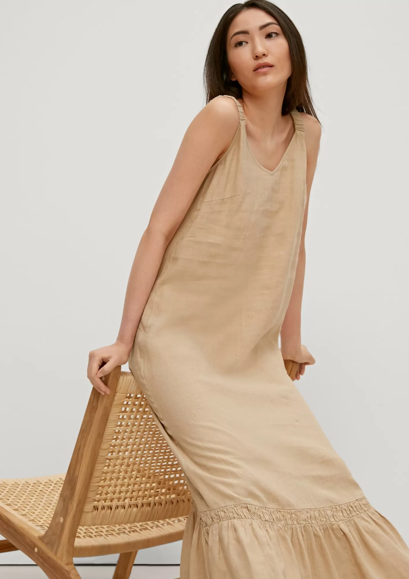Store Comma Maxi-Kleid Aus Leinen