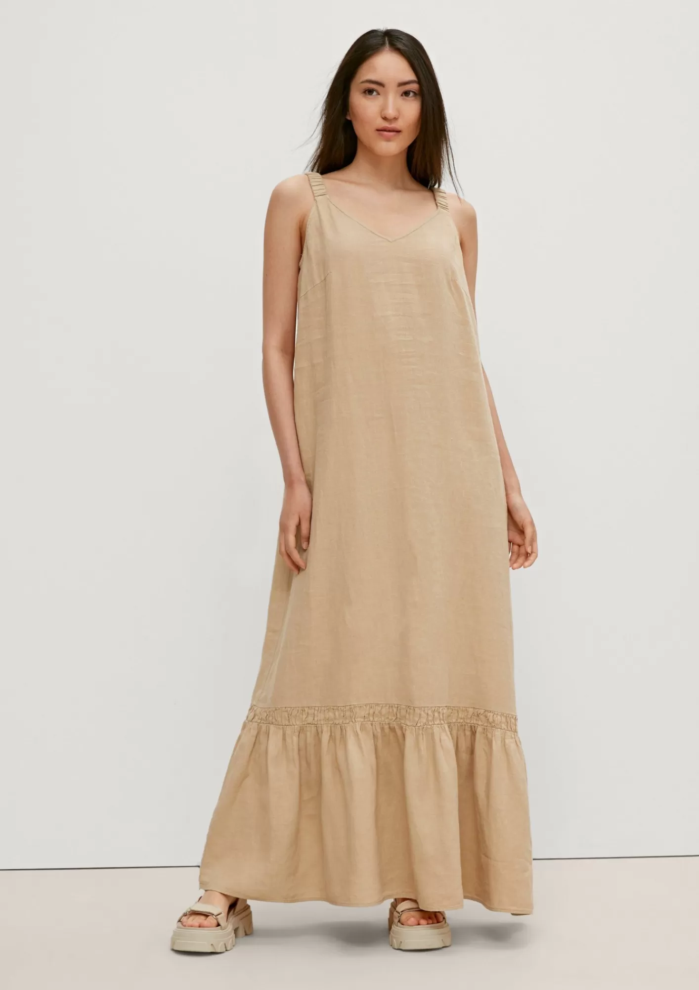 Store Comma Maxi-Kleid Aus Leinen