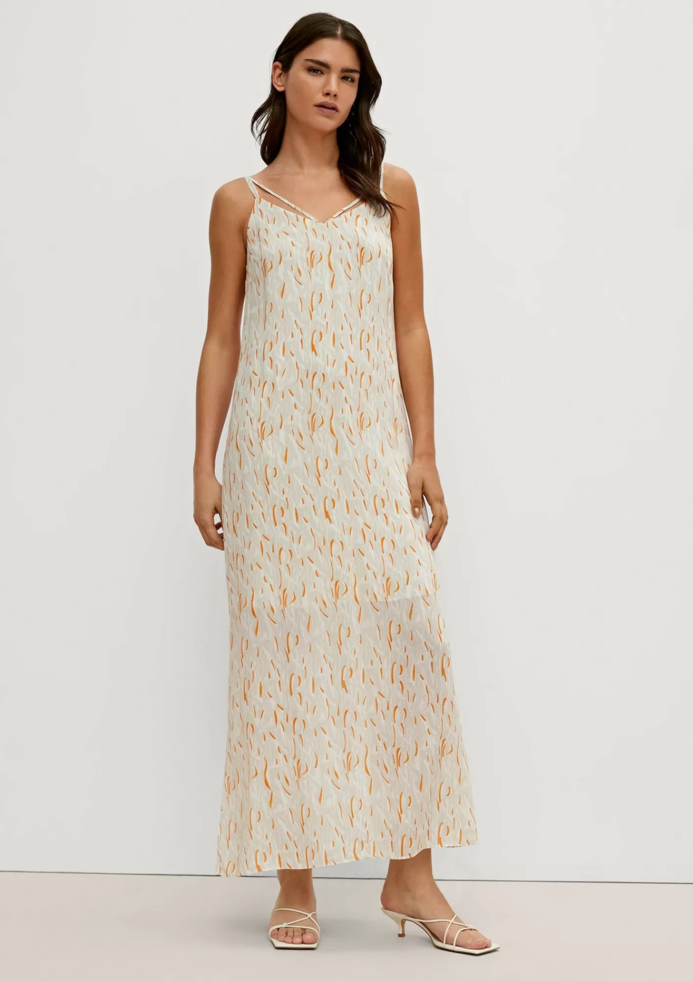 New Comma Maxi-Kleid Mit Allover-Muster