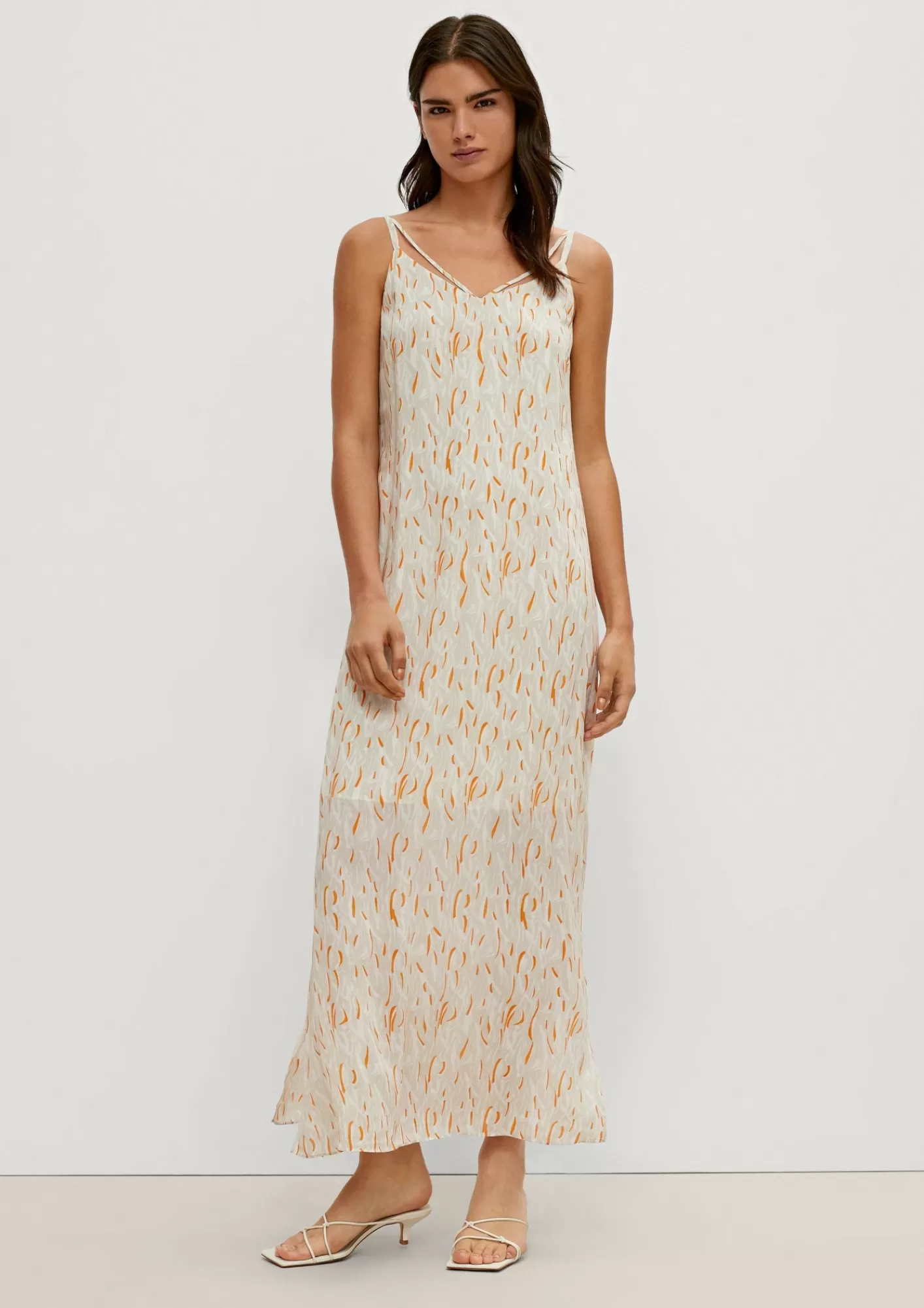 New Comma Maxi-Kleid Mit Allover-Muster