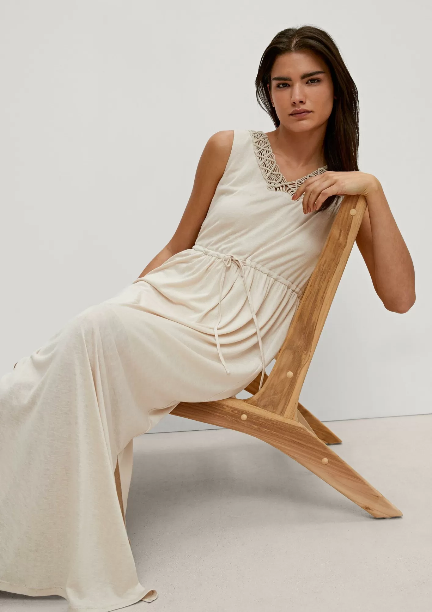 Online Comma Maxi-Kleid Mit Hakelspitze