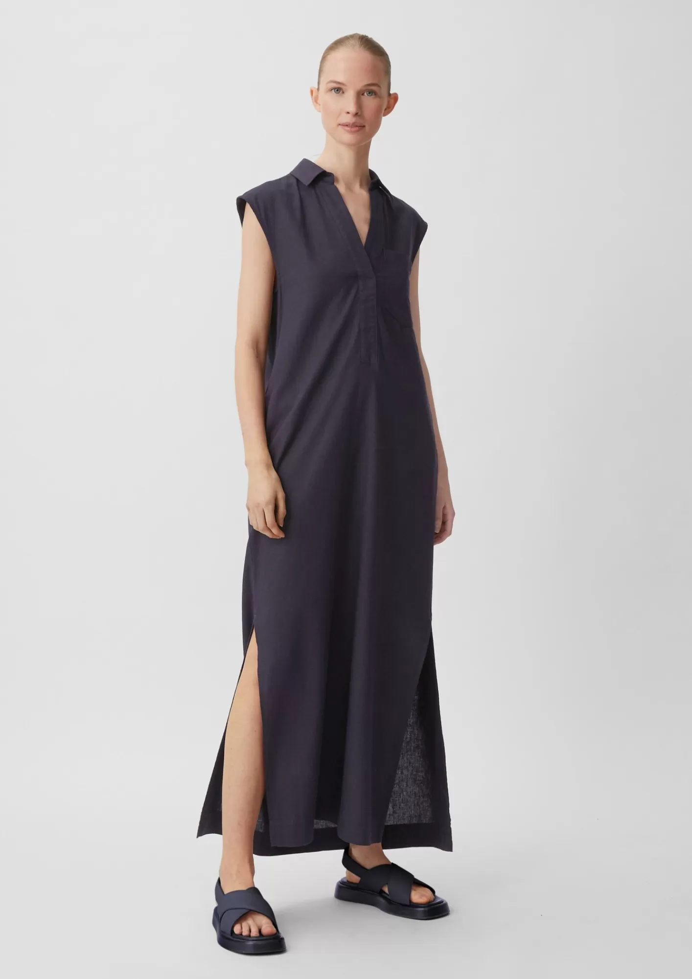 Sale Comma Maxikleid Mit Hemdkragen