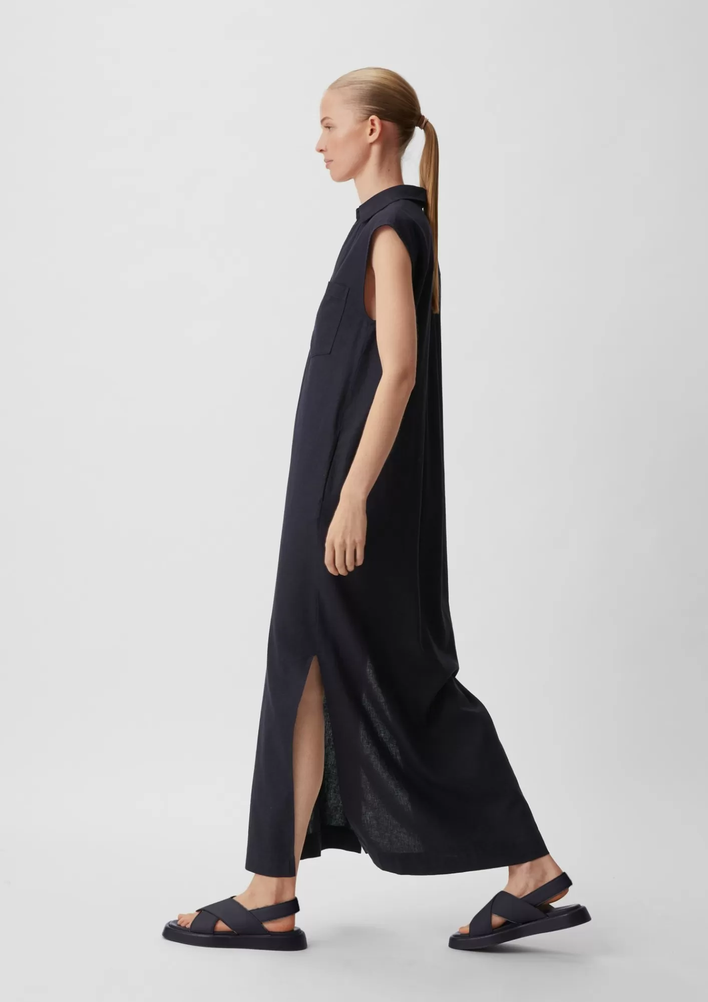 Sale Comma Maxikleid Mit Hemdkragen