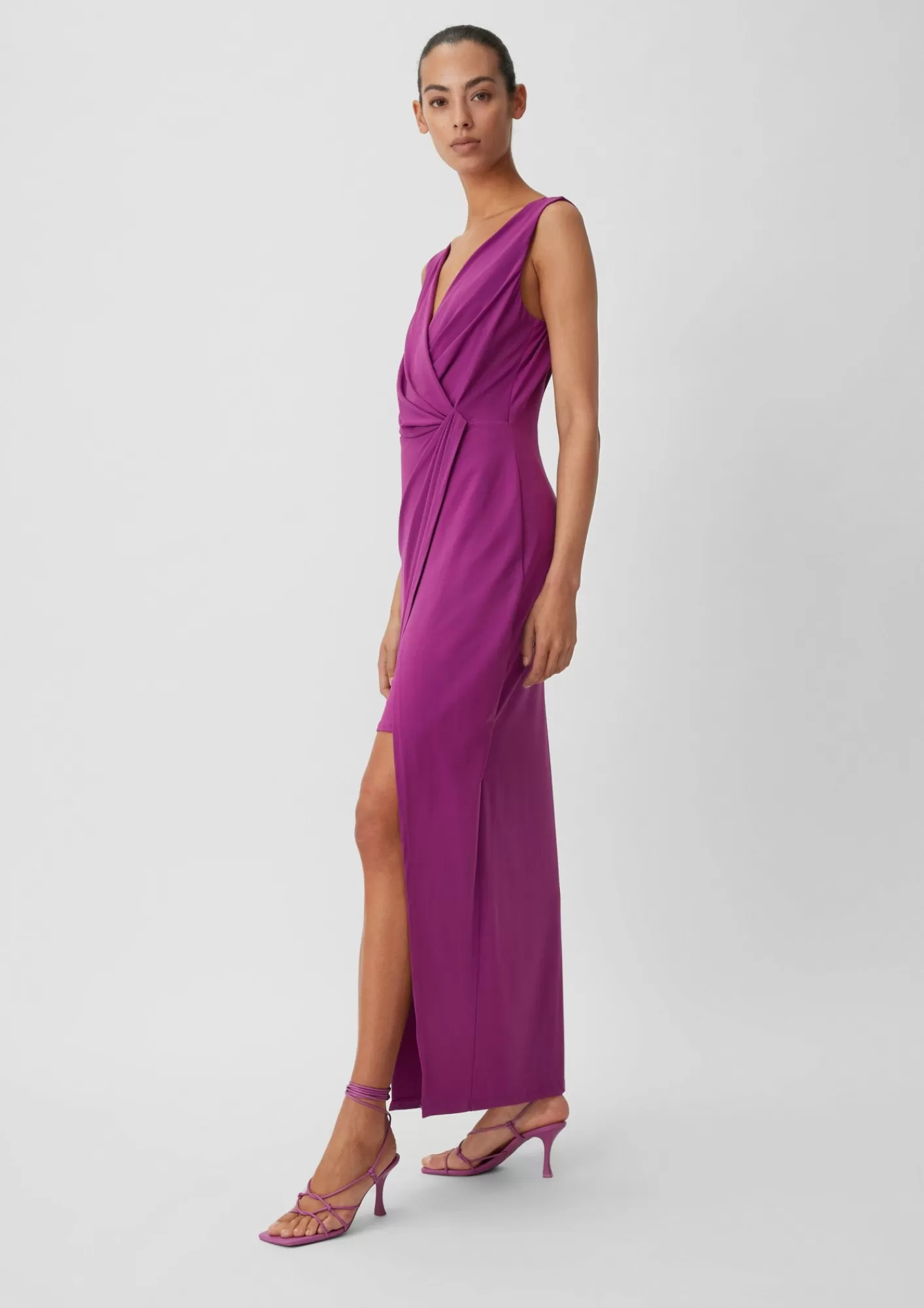 Sale Comma Maxi-Kleid Mit V-Ausschnitt