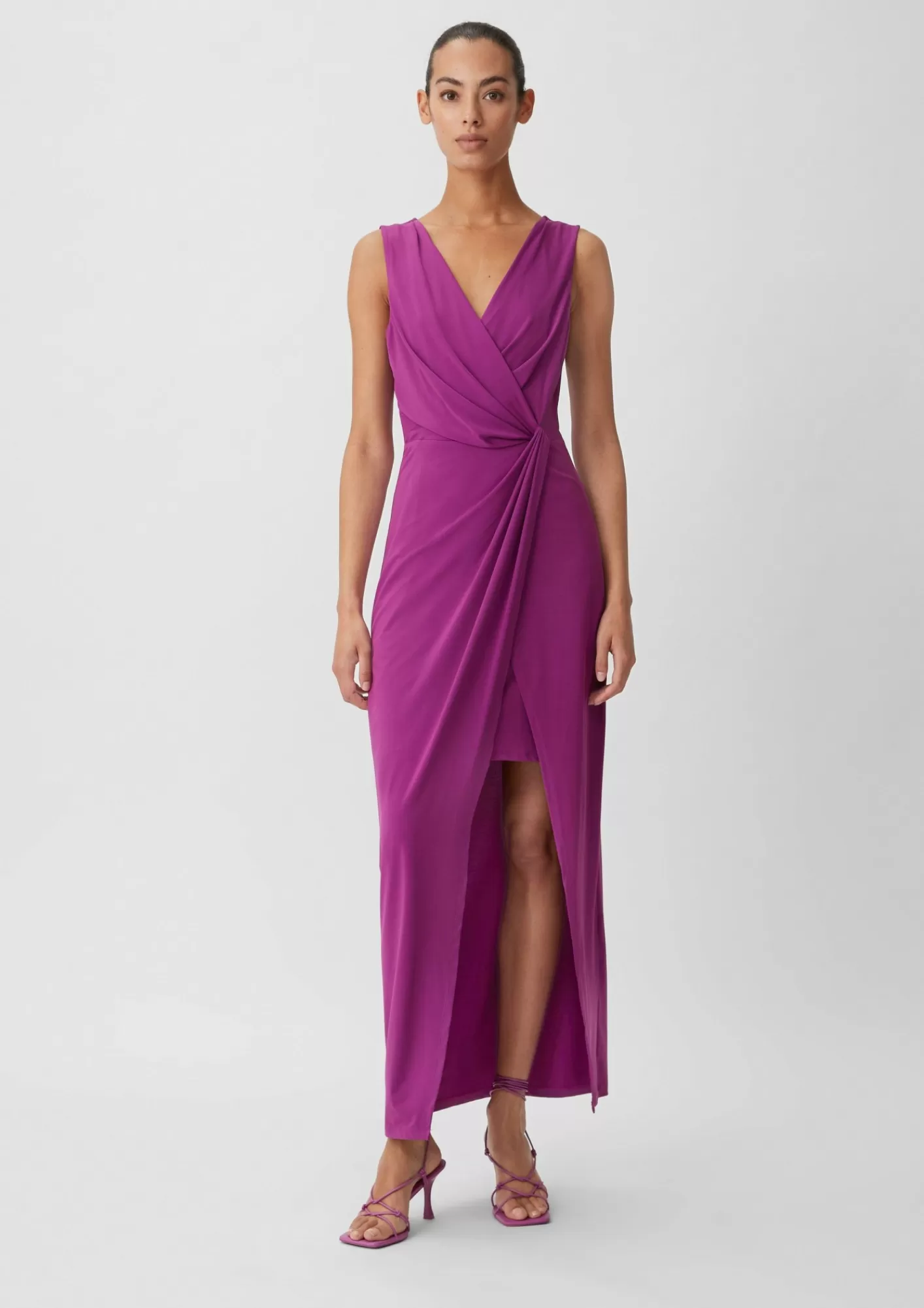 Sale Comma Maxi-Kleid Mit V-Ausschnitt