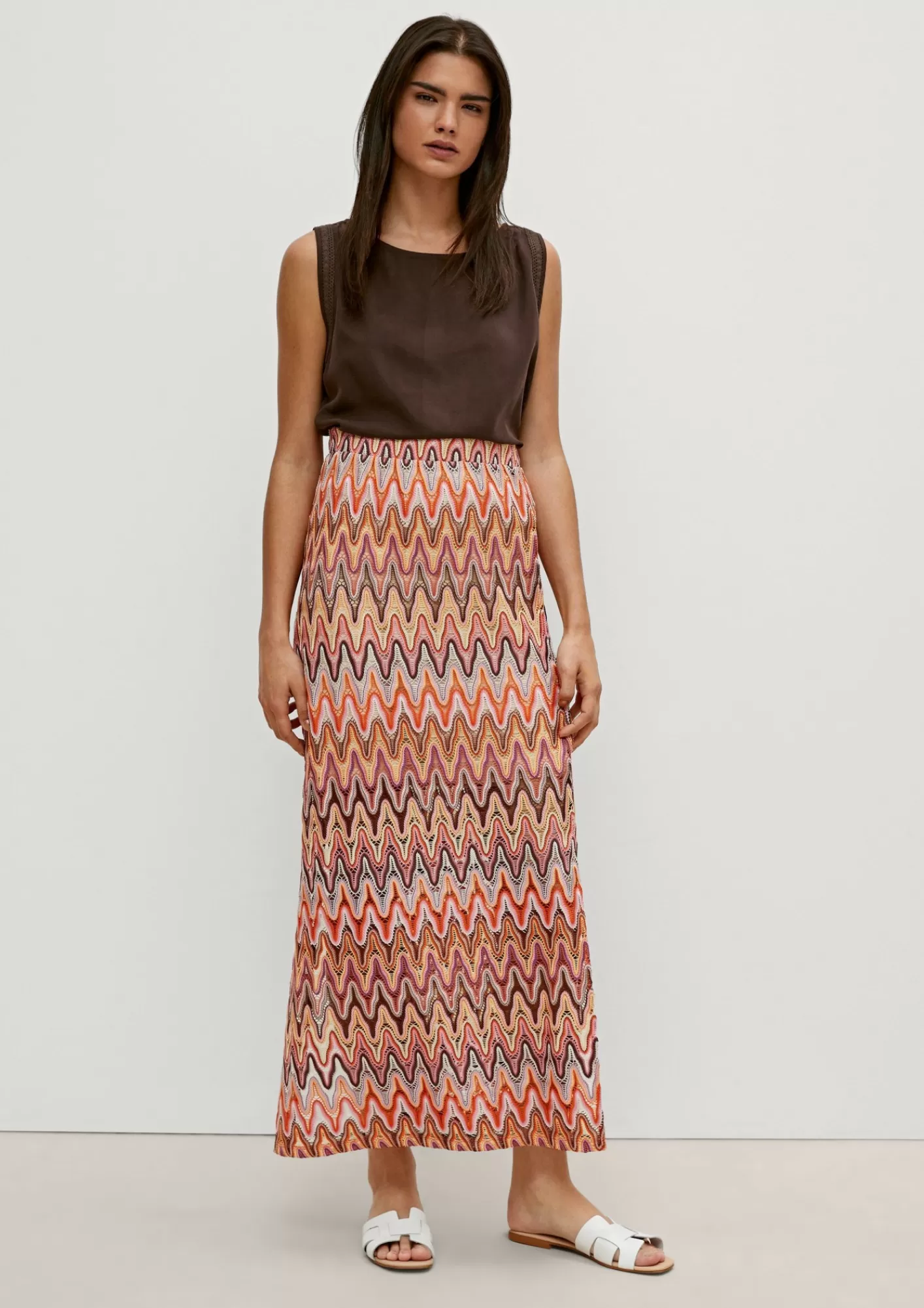 Fashion Comma Maxi-Rock In Bunter Hakeloptik