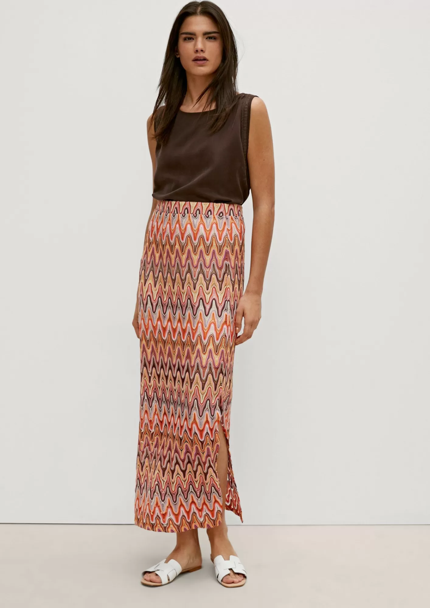 Fashion Comma Maxi-Rock In Bunter Hakeloptik