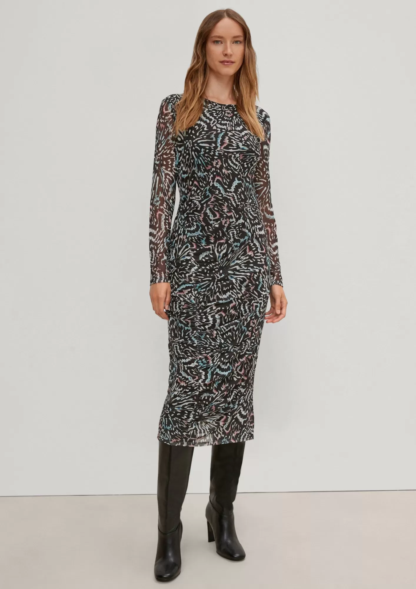 Hot Comma Meshkleid Mit Alloverprint