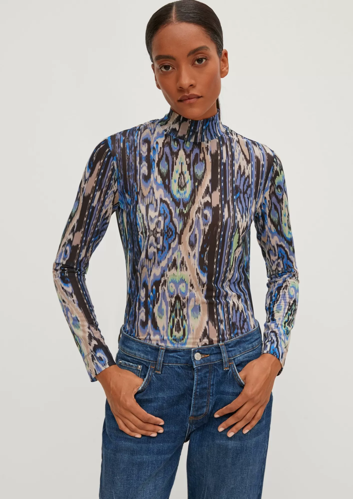 Flash Sale Comma Mesh-Shirt Mit Alloverprint